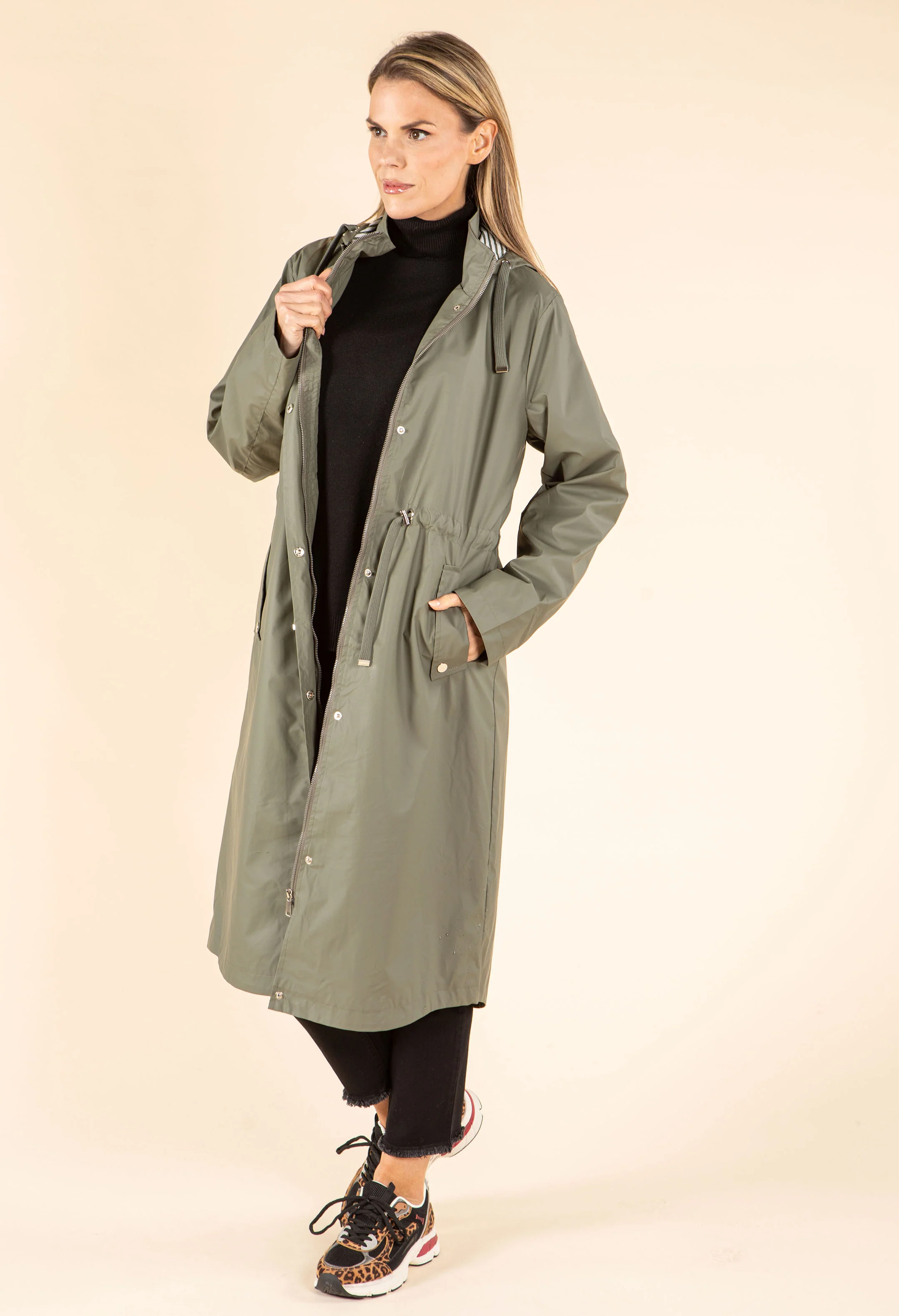 Longline Hooded Rain Jacket - Image 11
