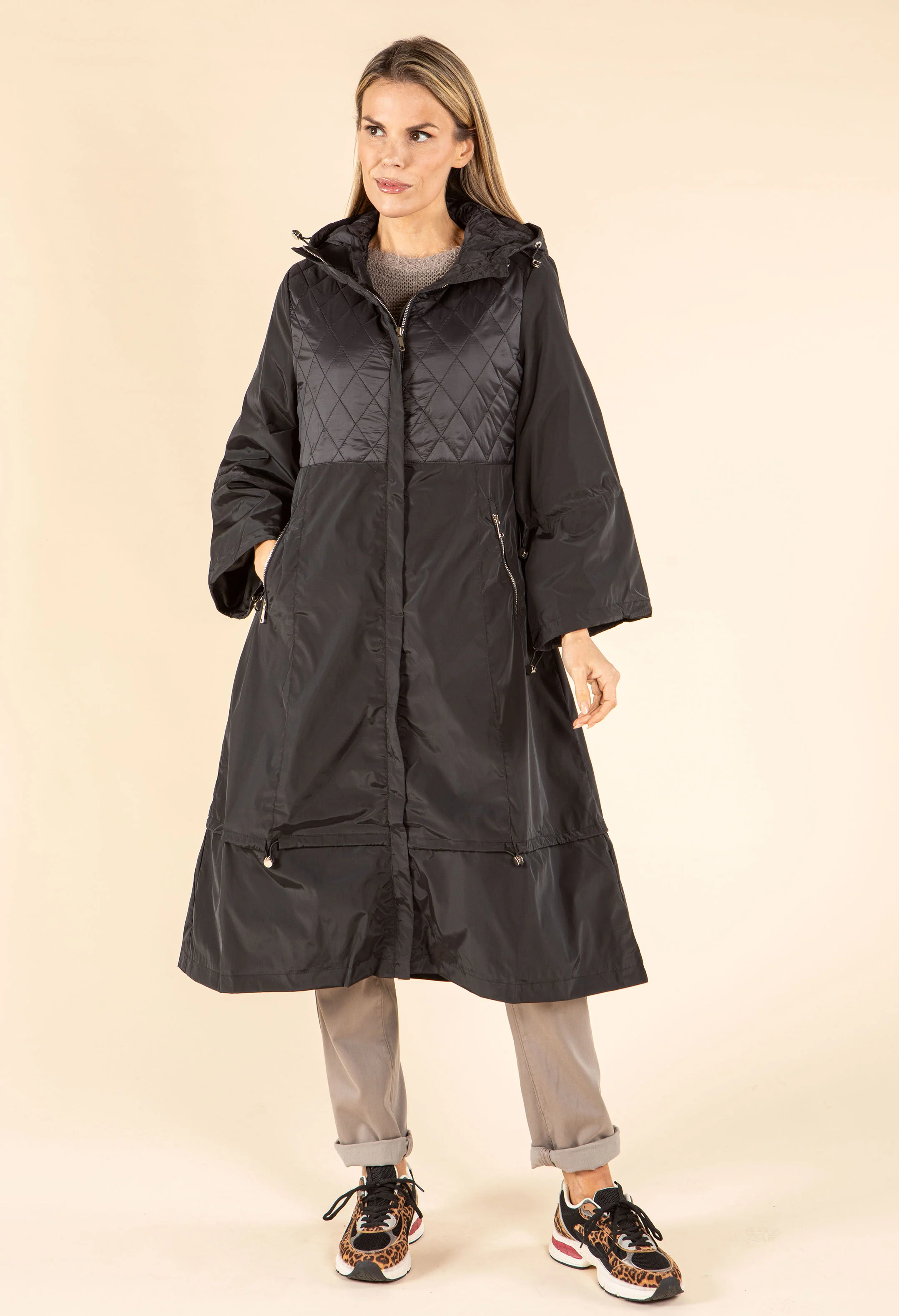 Longline Quilted Rain Coat
