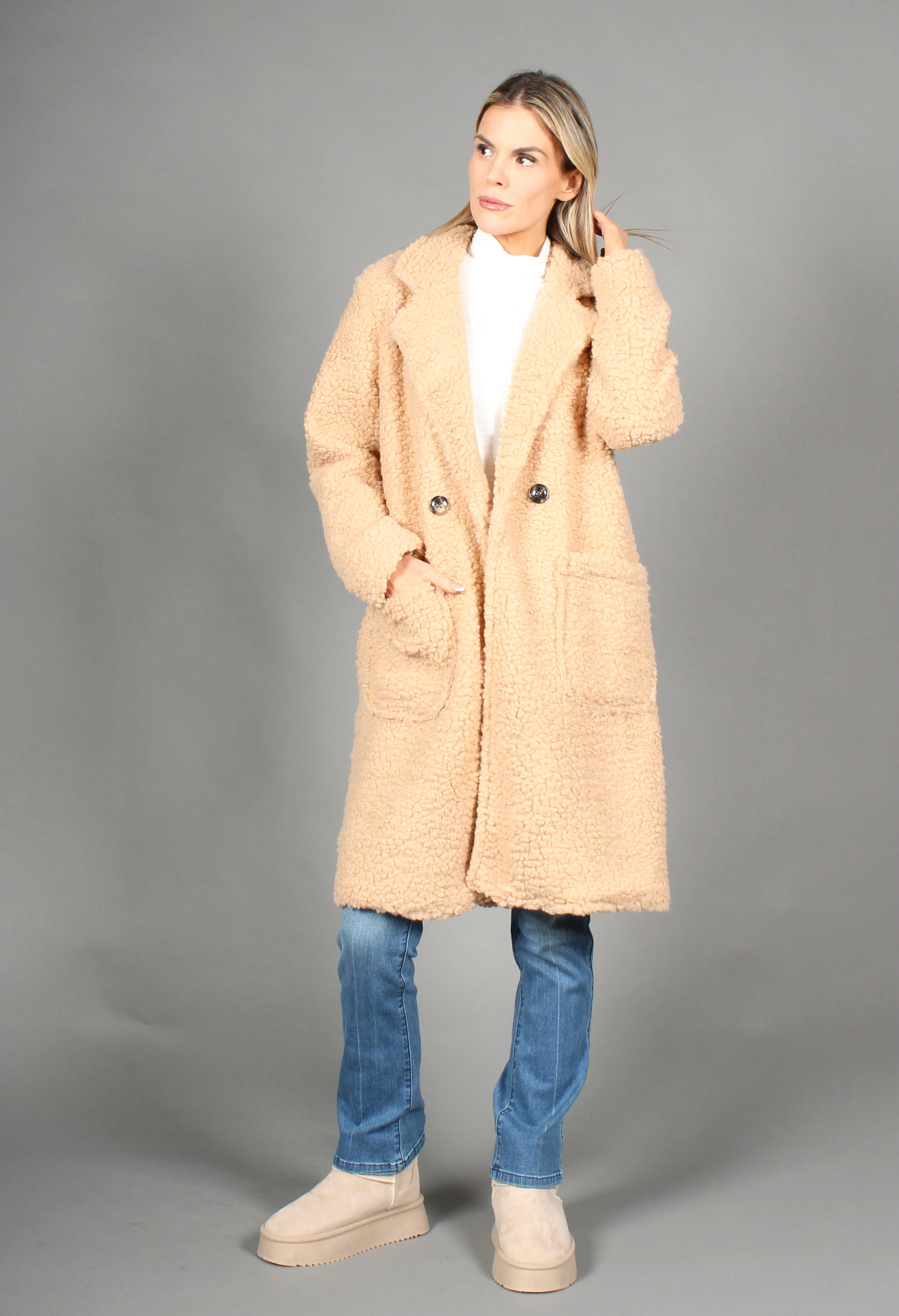 Longline Teddy Coat - Image 5