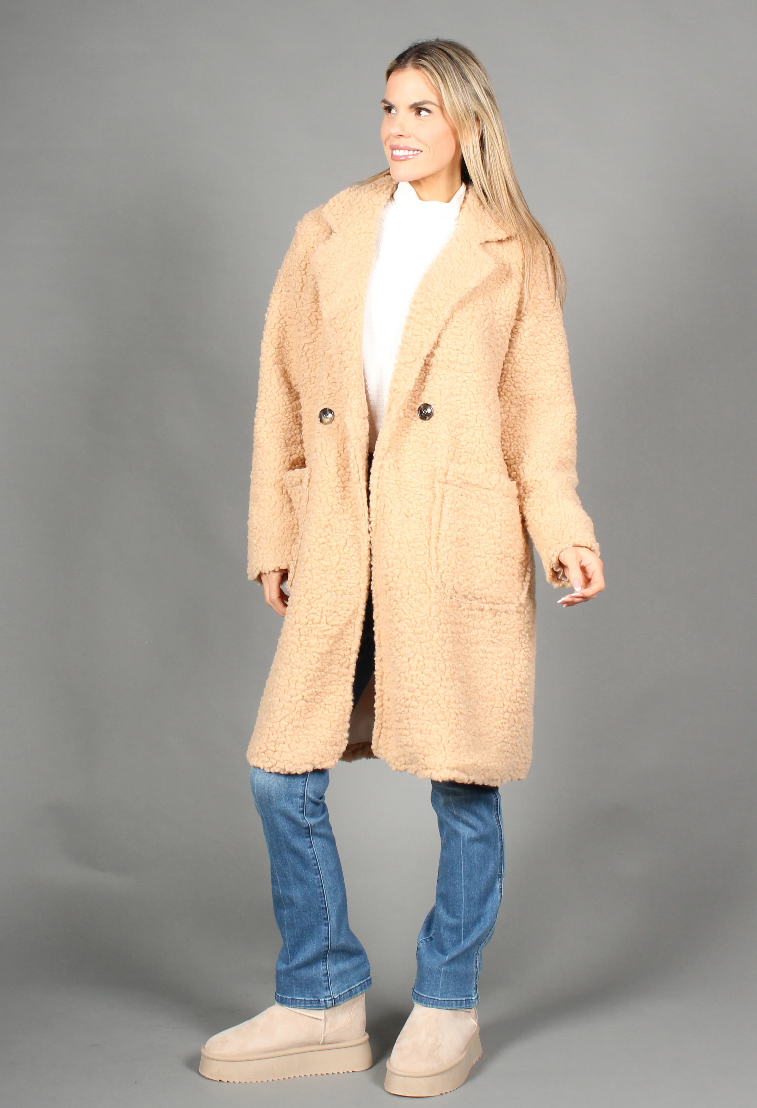 Longline Teddy Coat - Image 7