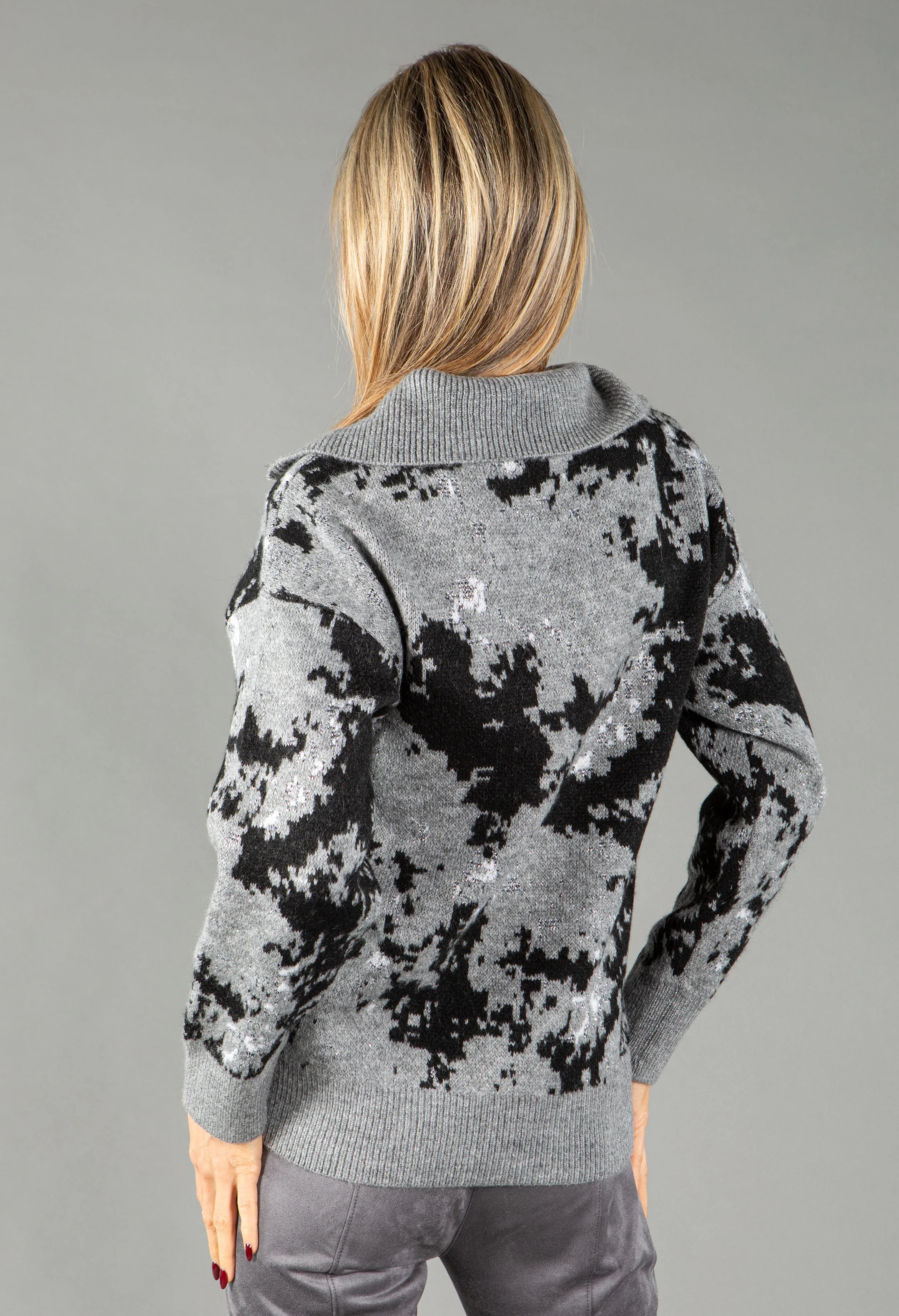 Lurex Knit Half Zip Pullover - Image 5