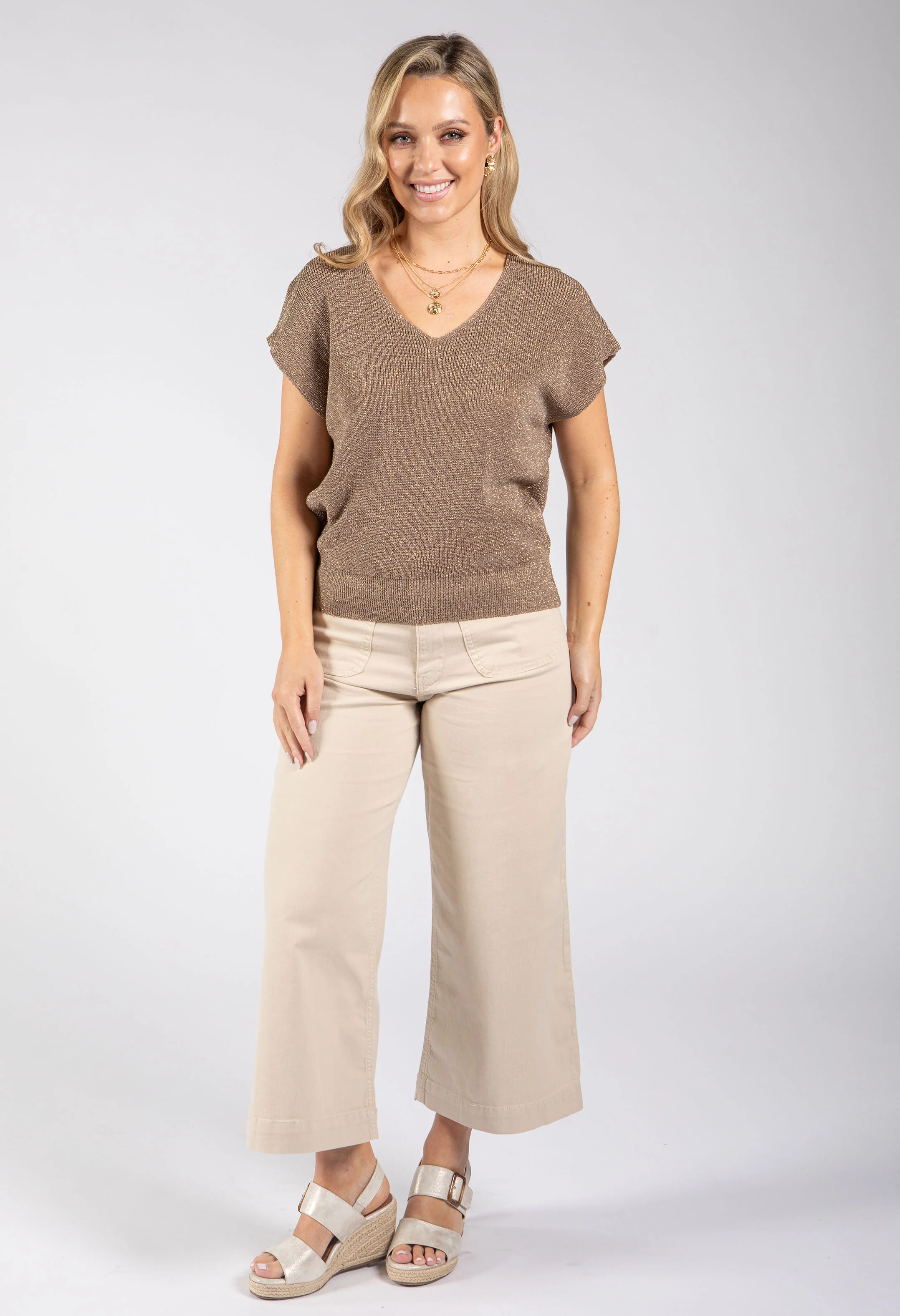 Lurex Knit Short Sleeve Top - Image 9