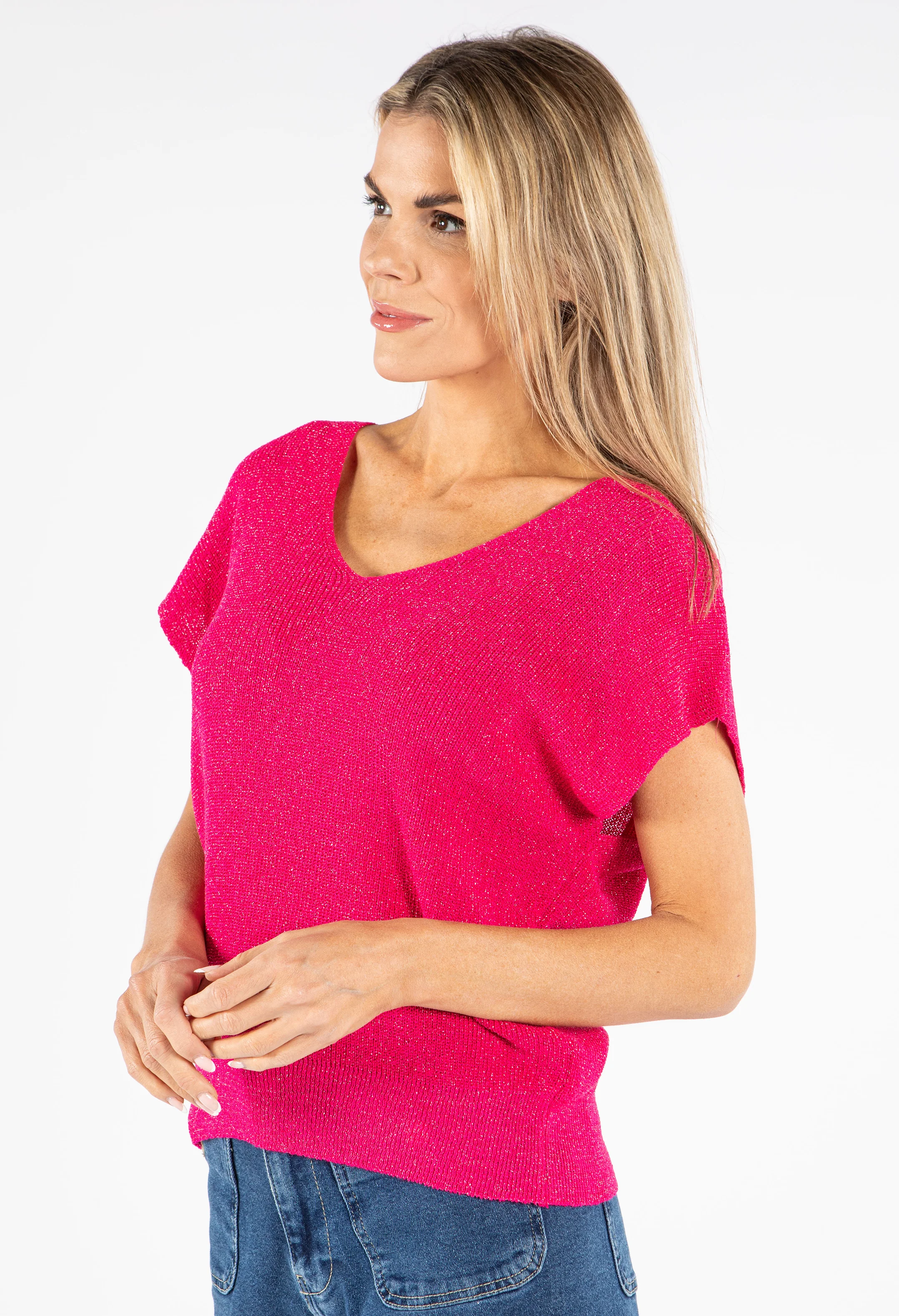 Lurex Knit Short Sleeve Top - Image 21