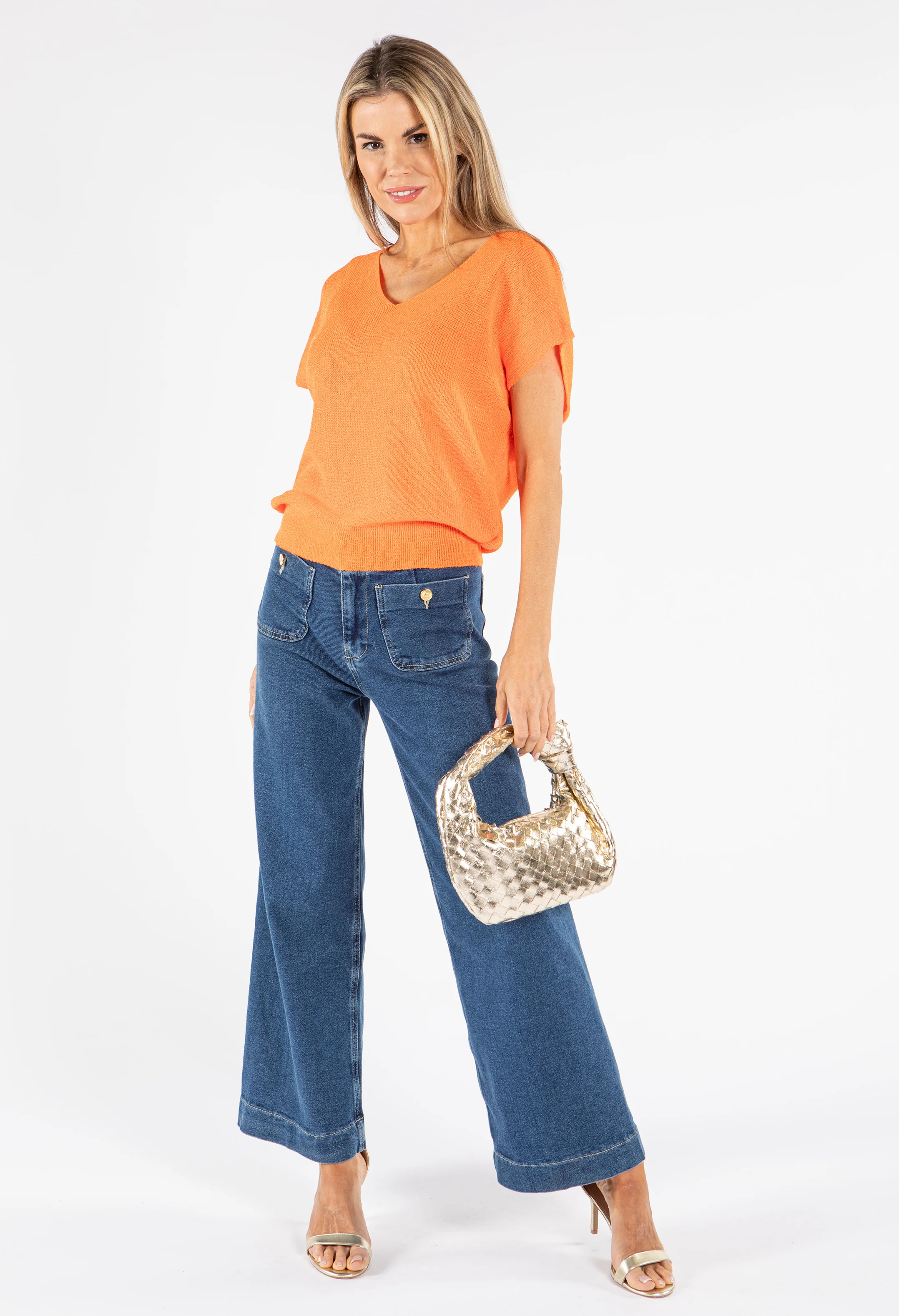 Lurex Knit Short Sleeve Top - Image 42