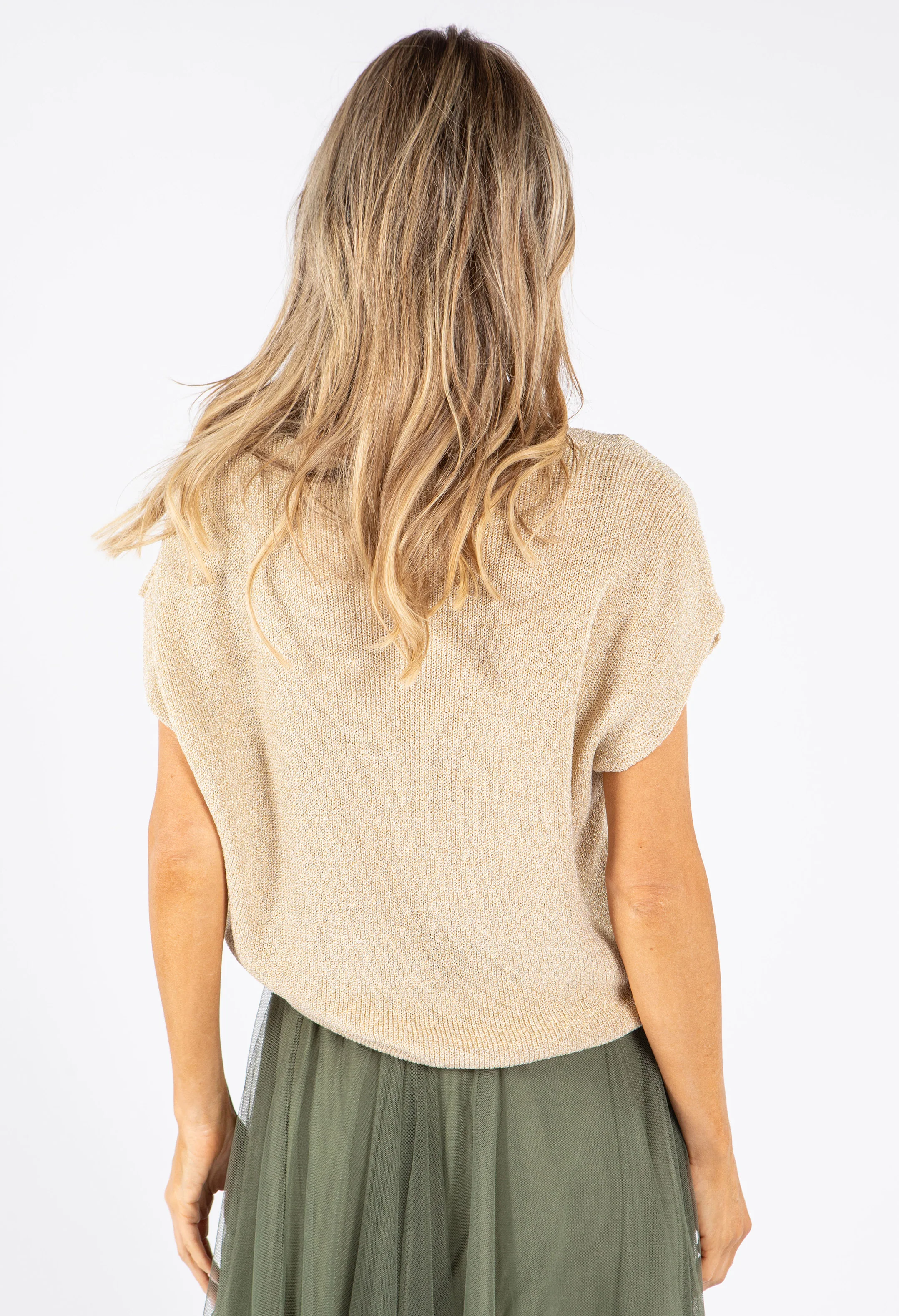 Lurex Knit Short Sleeve Top - Image 6