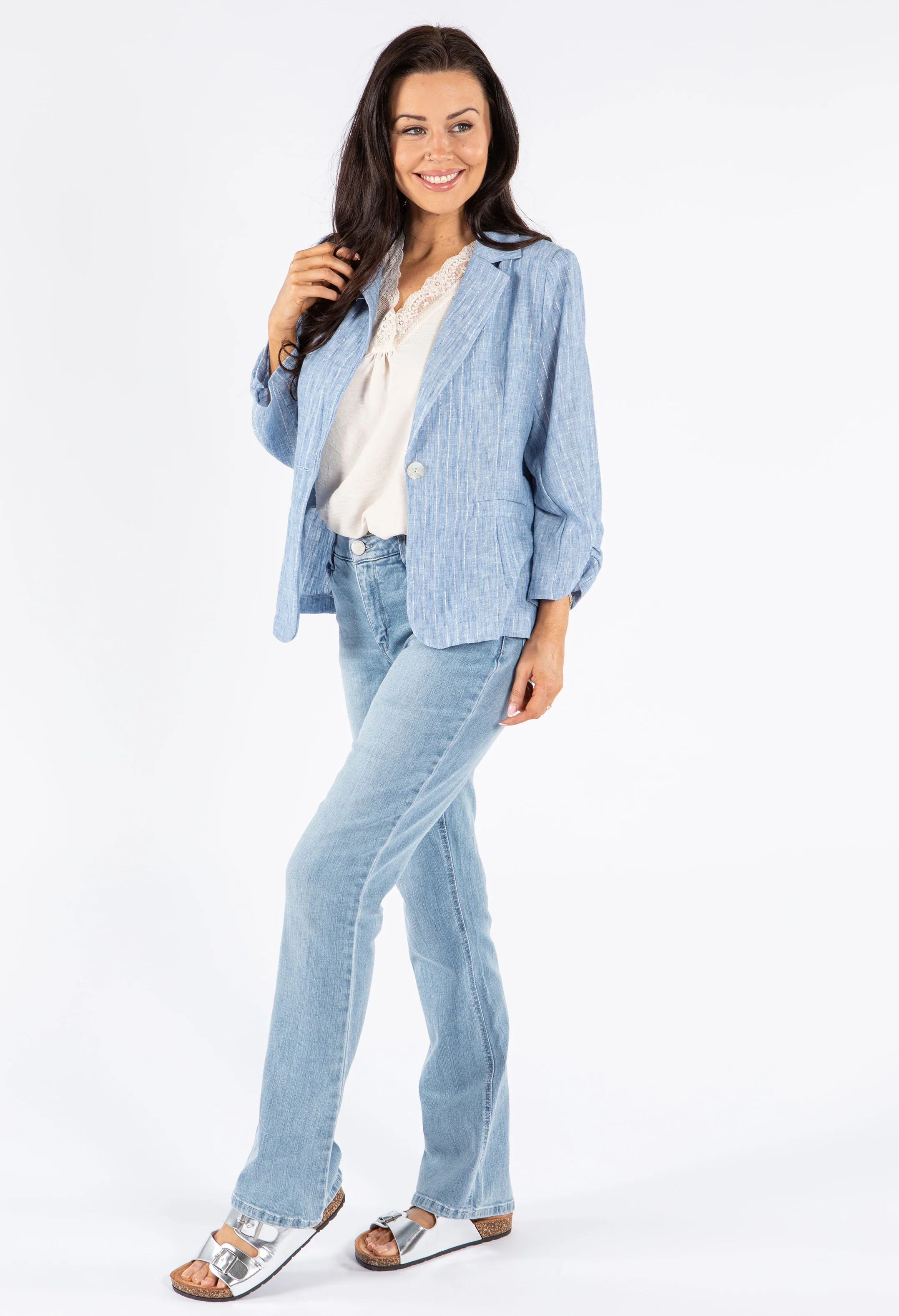 Lurex Pinstripe Blazer - Image 3