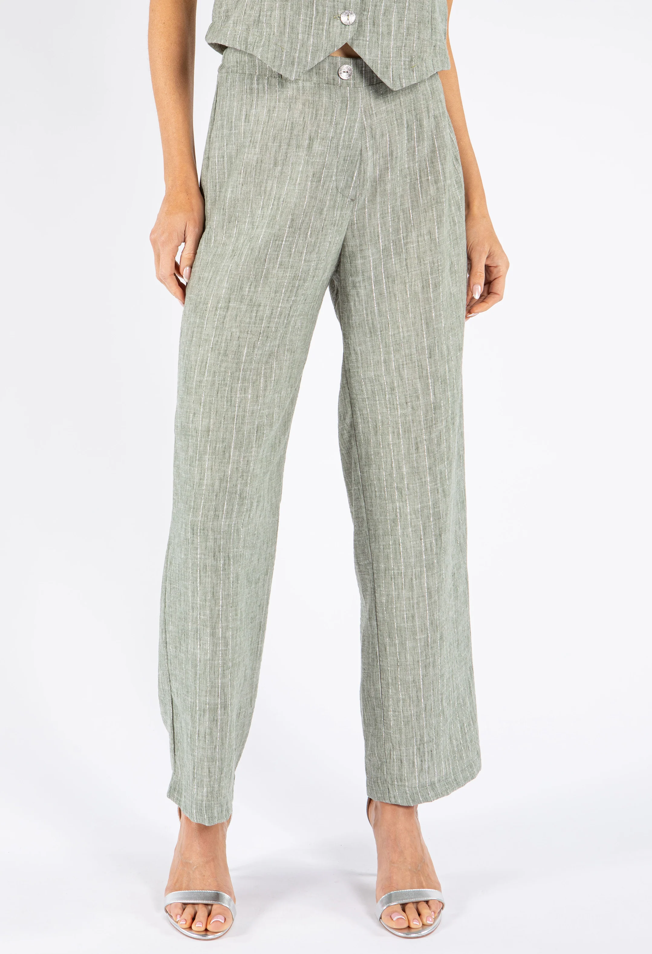 Lurex Pinstripe Trouser - Image 10