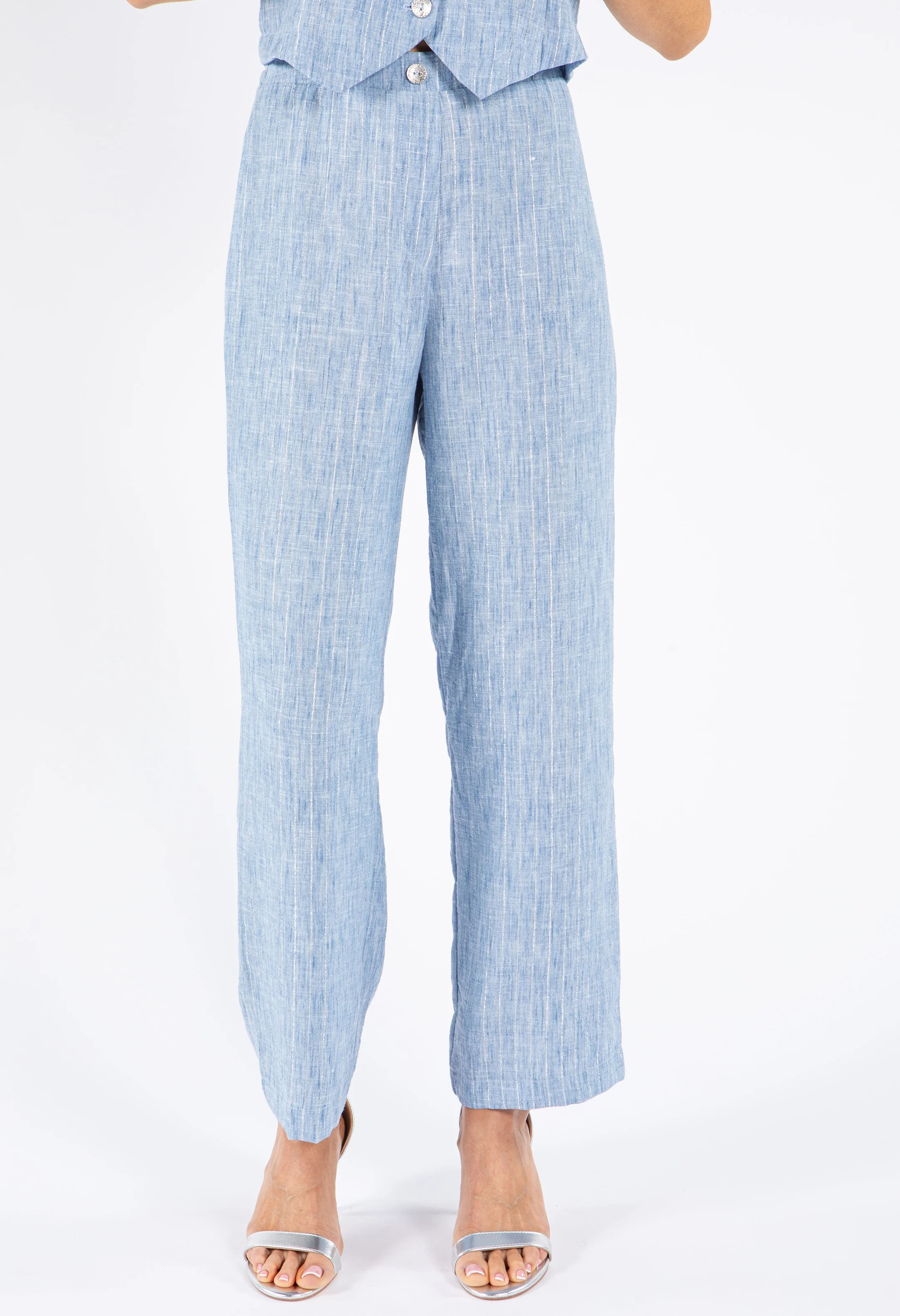 Lurex Pinstripe Trouser - Image 2
