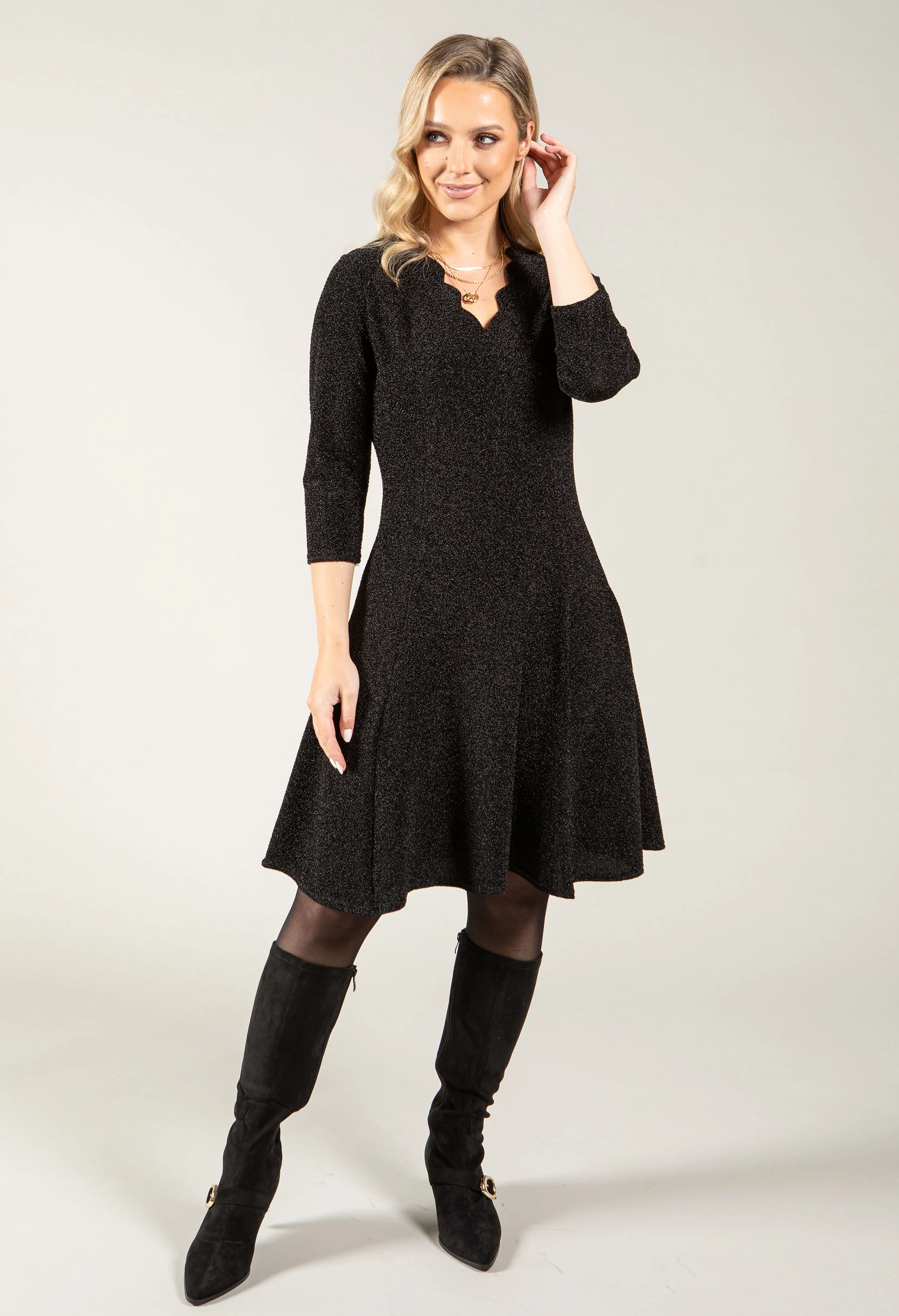 Lyon Scalloped Neckline Dress - Image 3