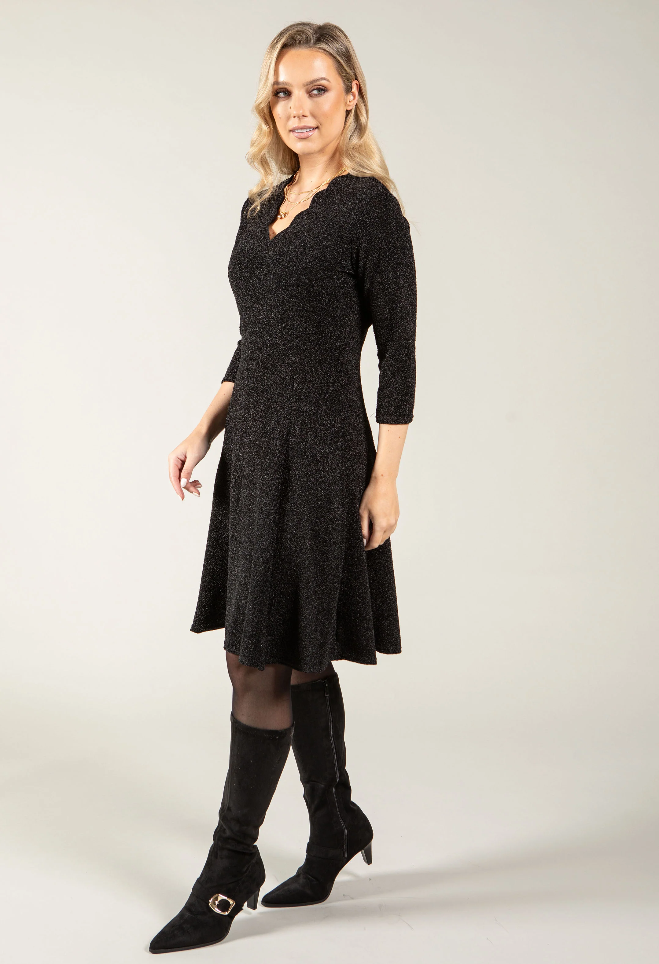Lyon Scalloped Neckline Dress - Image 4