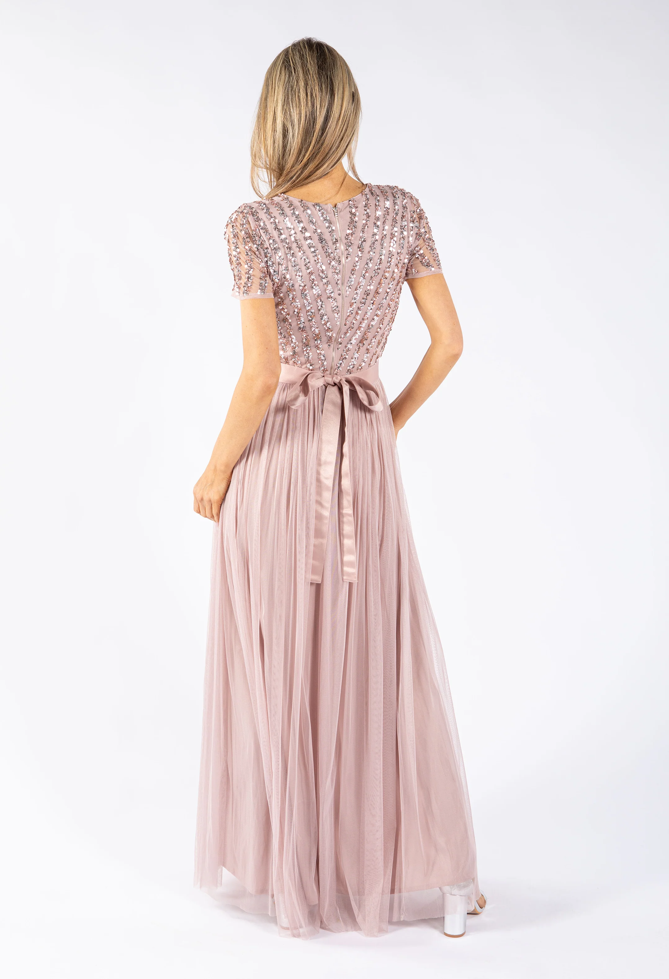Maya Embellished Maxi Dress With Sash Belt - Image 11