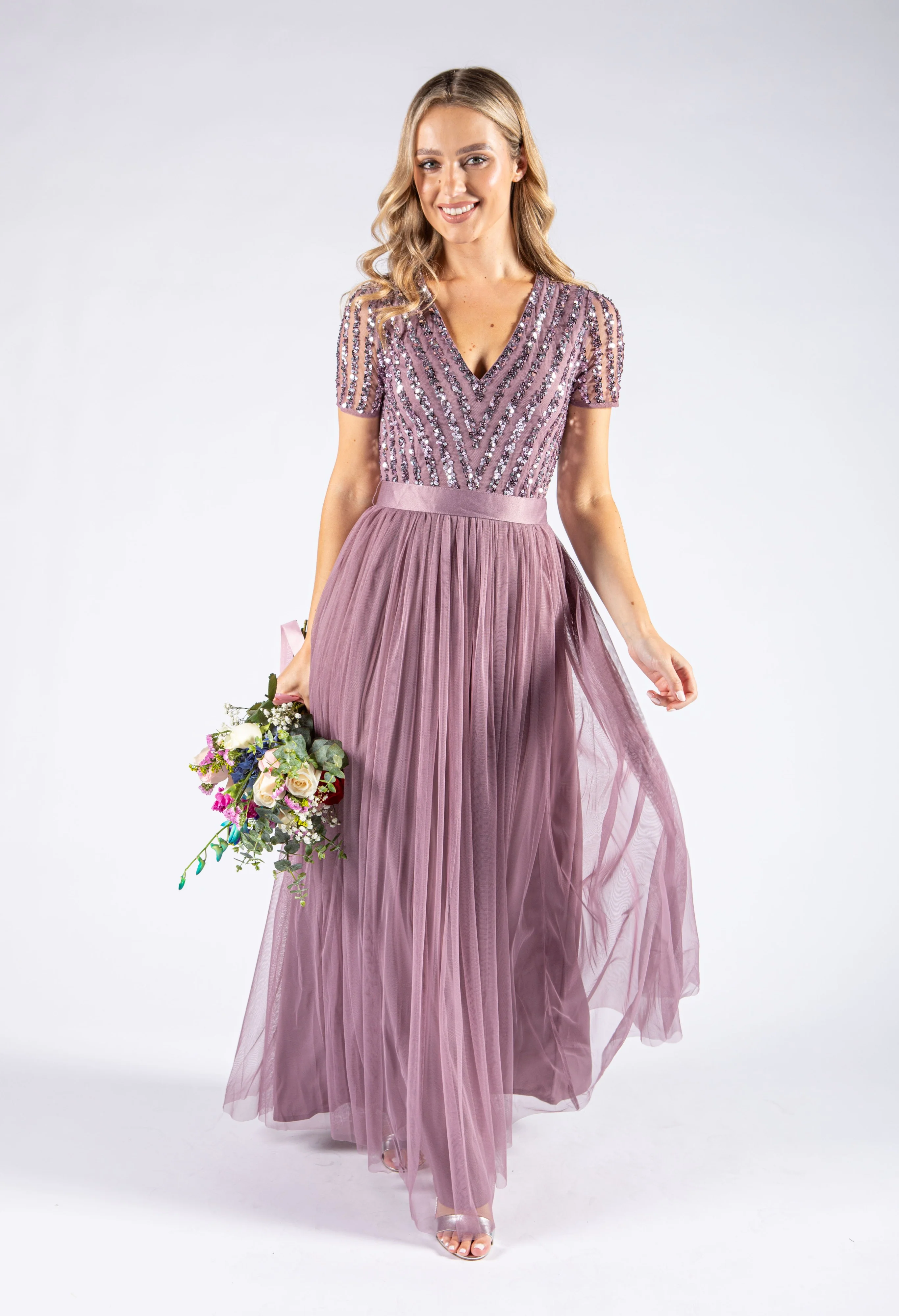 Maya Embellished Maxi Dress With Sash Belt - Image 14