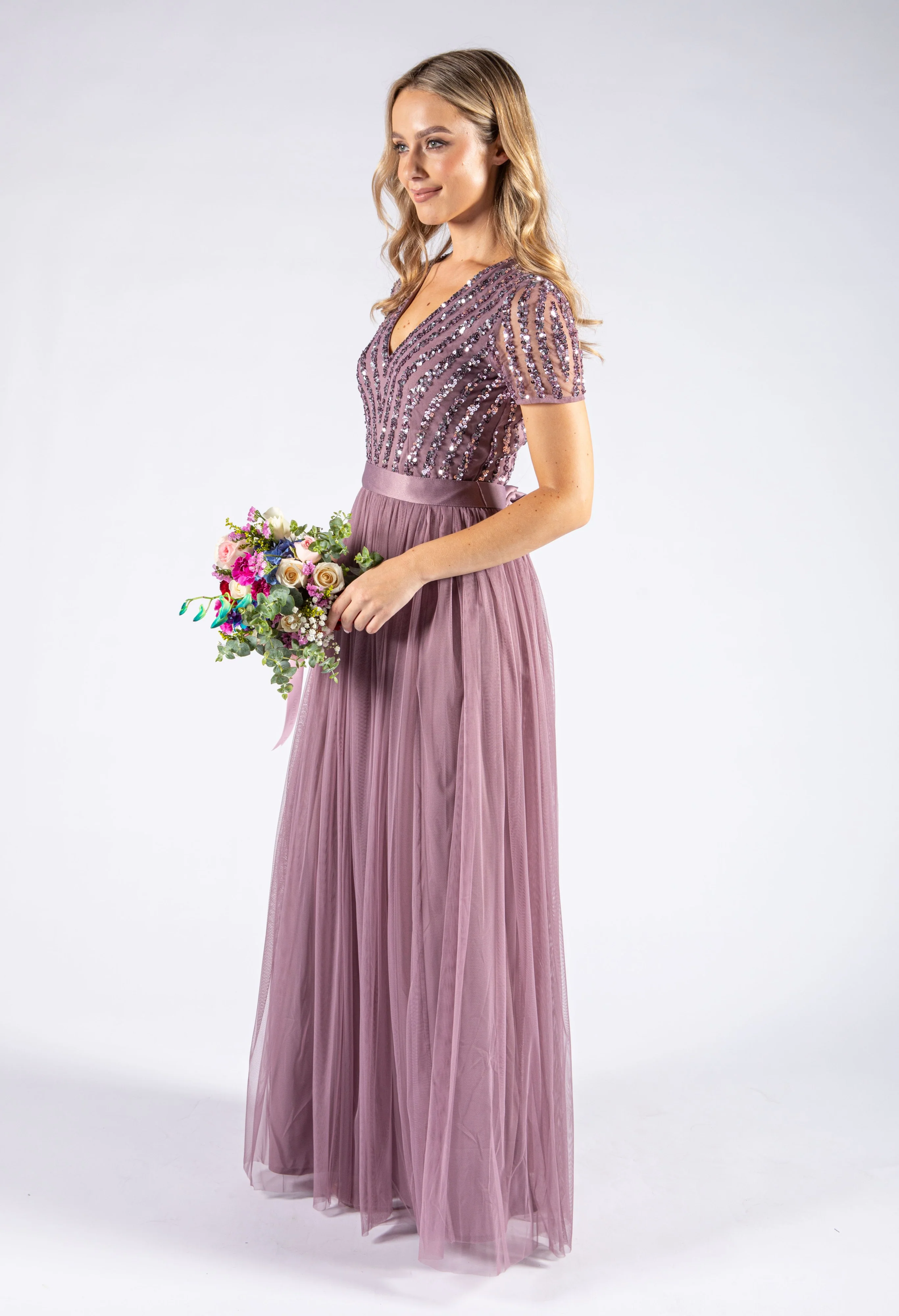 Maya Embellished Maxi Dress With Sash Belt - Image 16