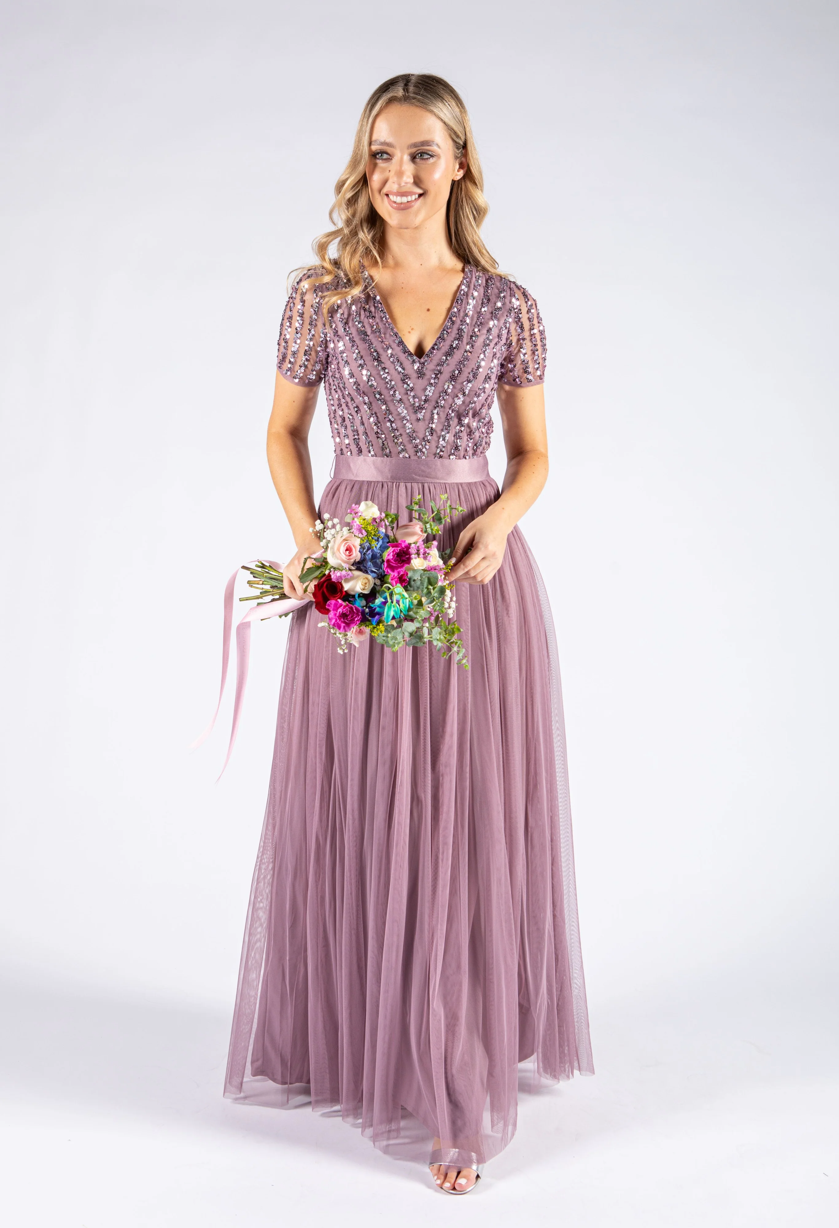 Maya Embellished Maxi Dress With Sash Belt - Image 18