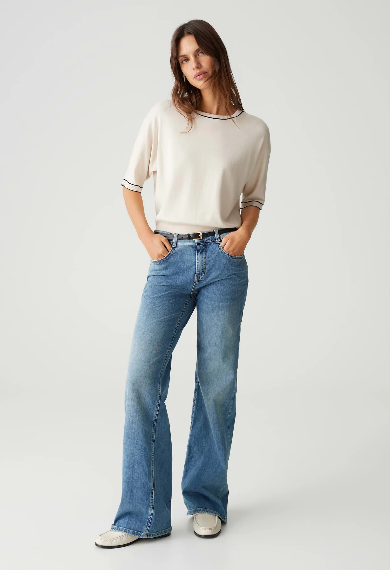 Melly Modern Mid Rise Wide Leg Jeans - Image 3