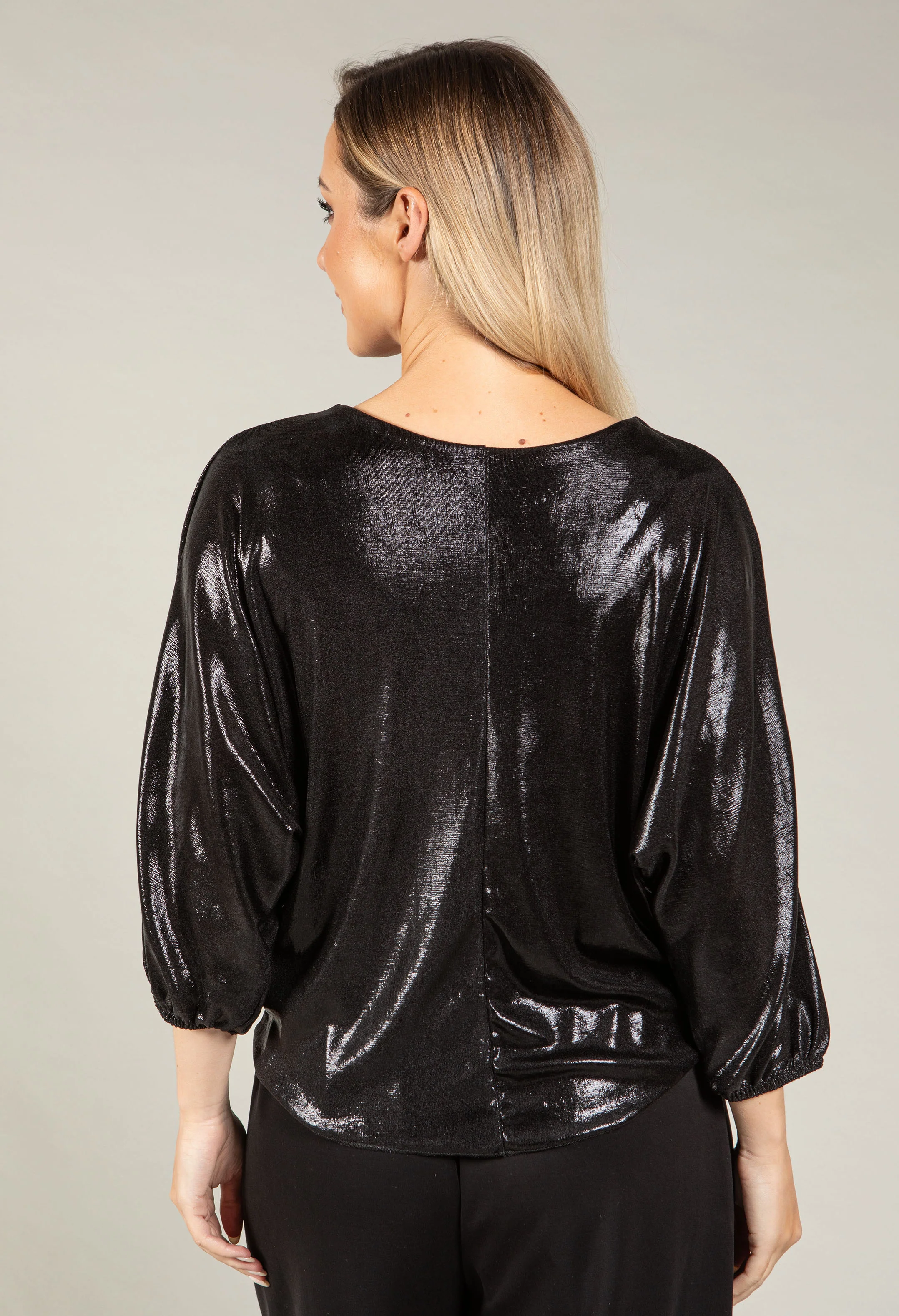 Metallic Front Tie Blouse - Image 5