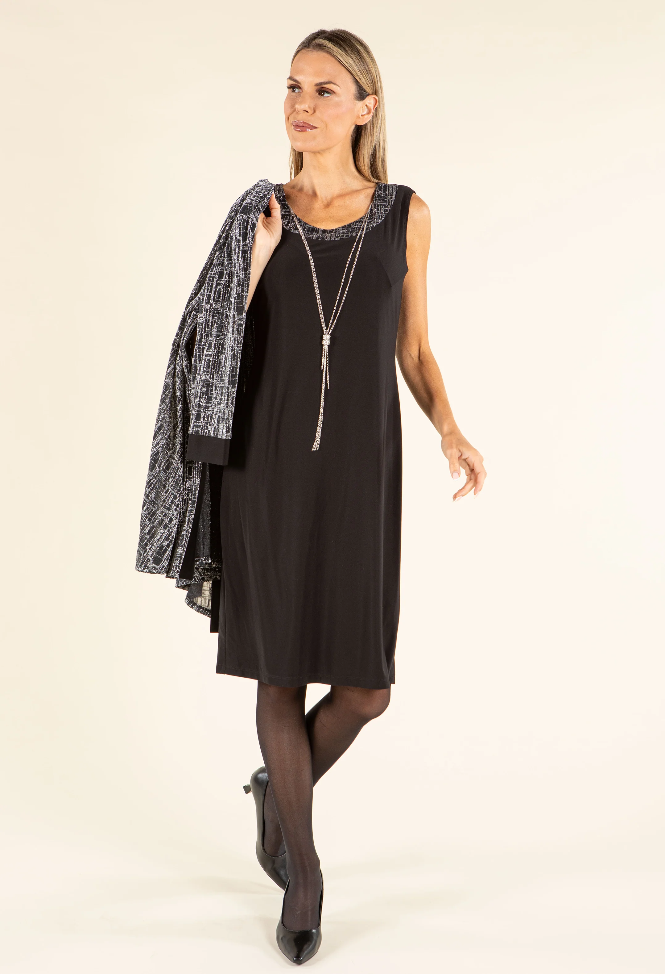 Metallic Knit Jacket & Dress Set - Image 3