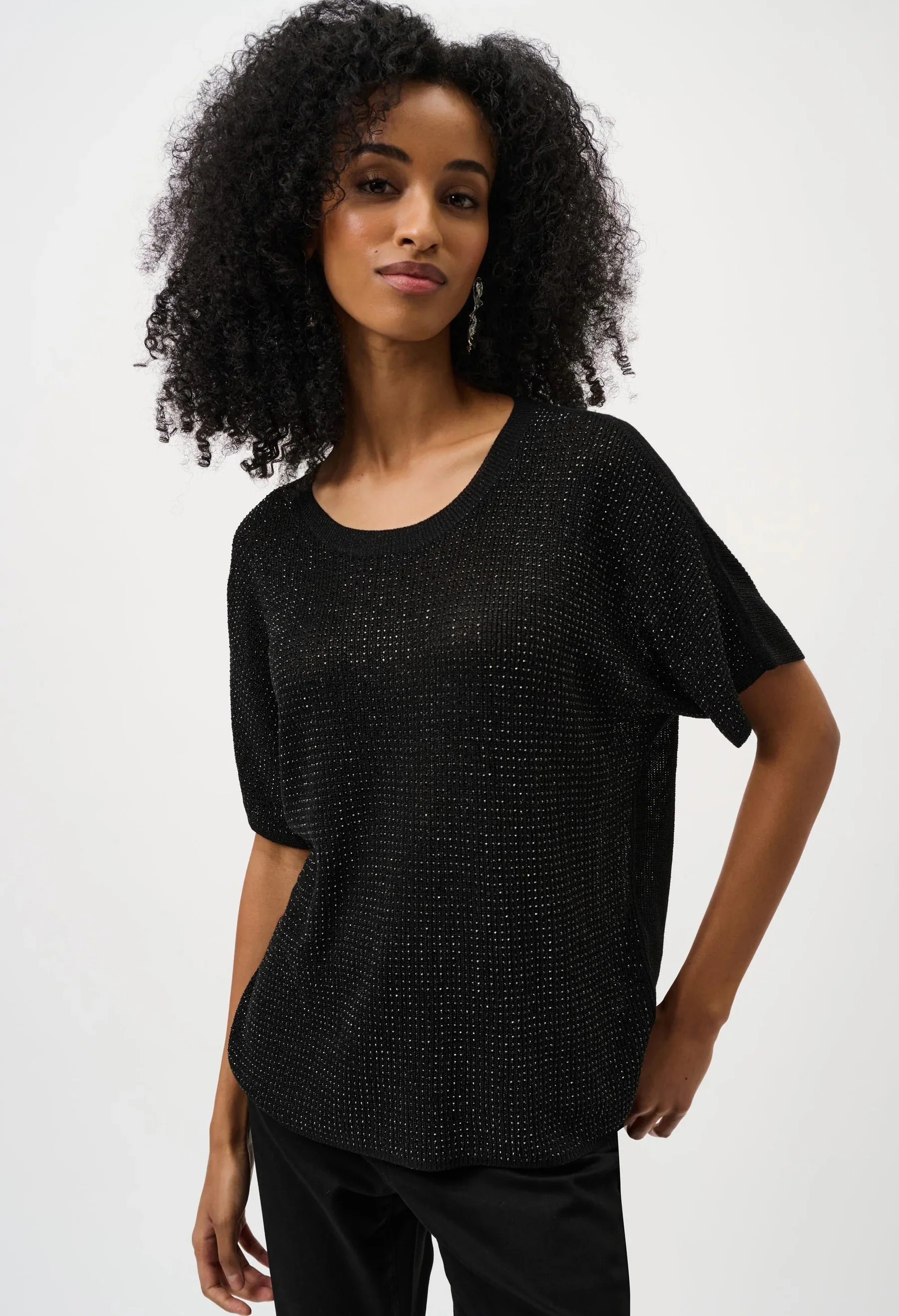 Metallic Knitted T-shirt with Rhinestones - Image 8