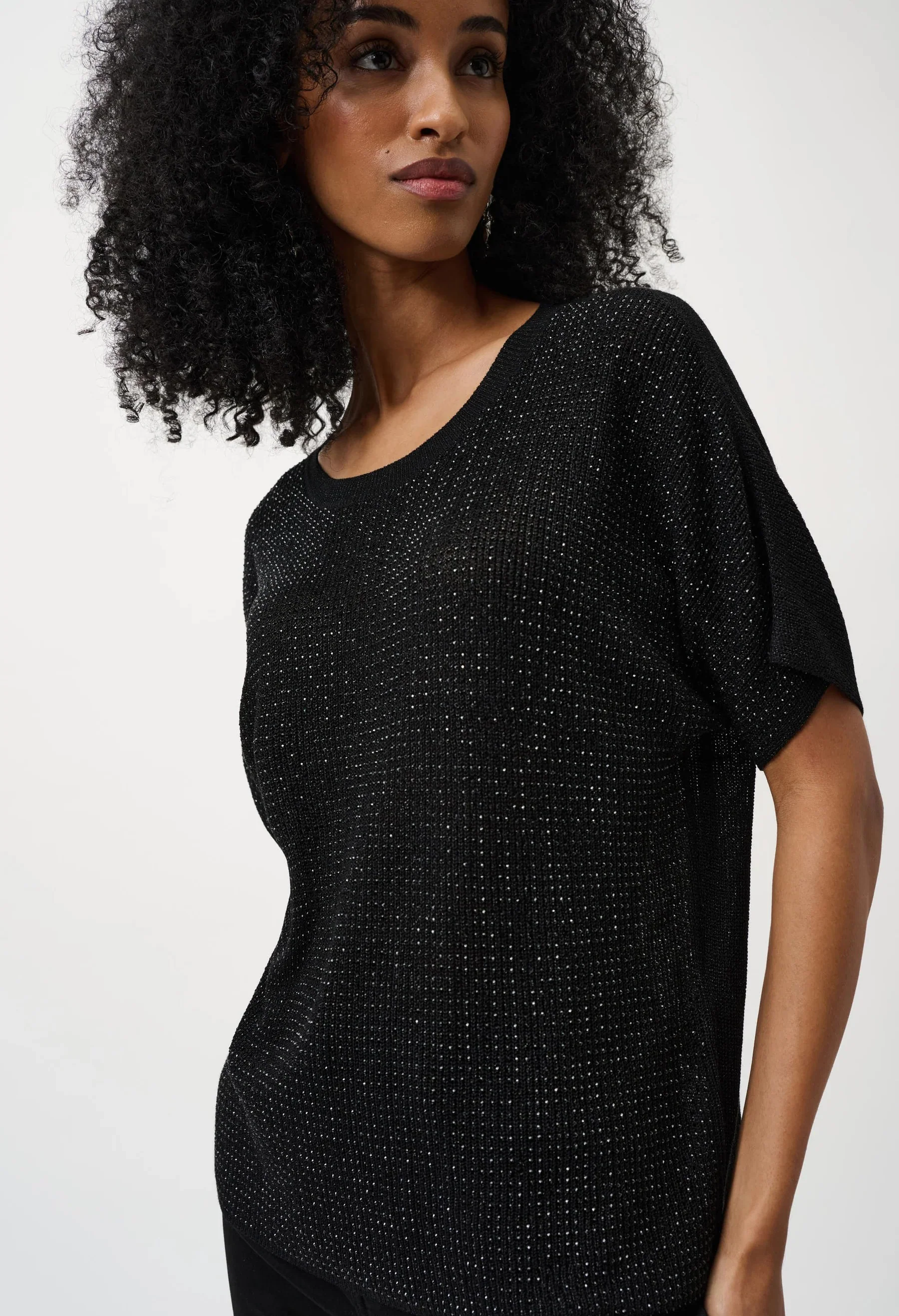 Metallic Knitted T-shirt with Rhinestones - Image 9