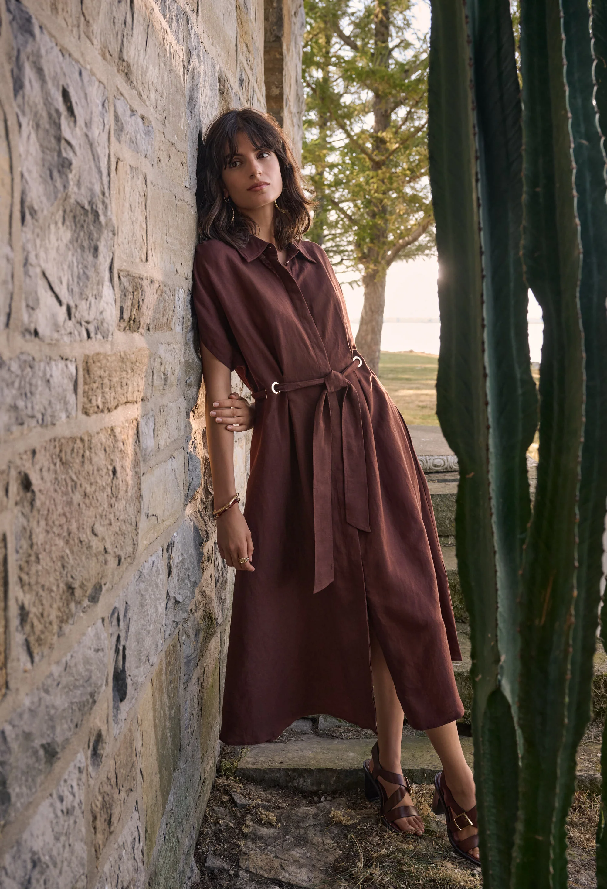 Midi Belted Shirt Dress