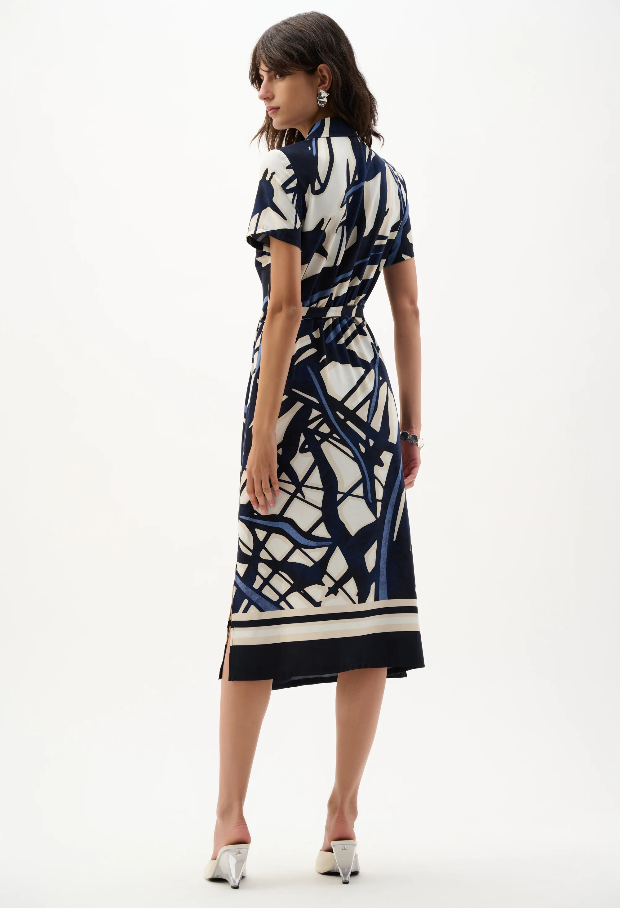 Midi Wrap Belted Dress - Image 3