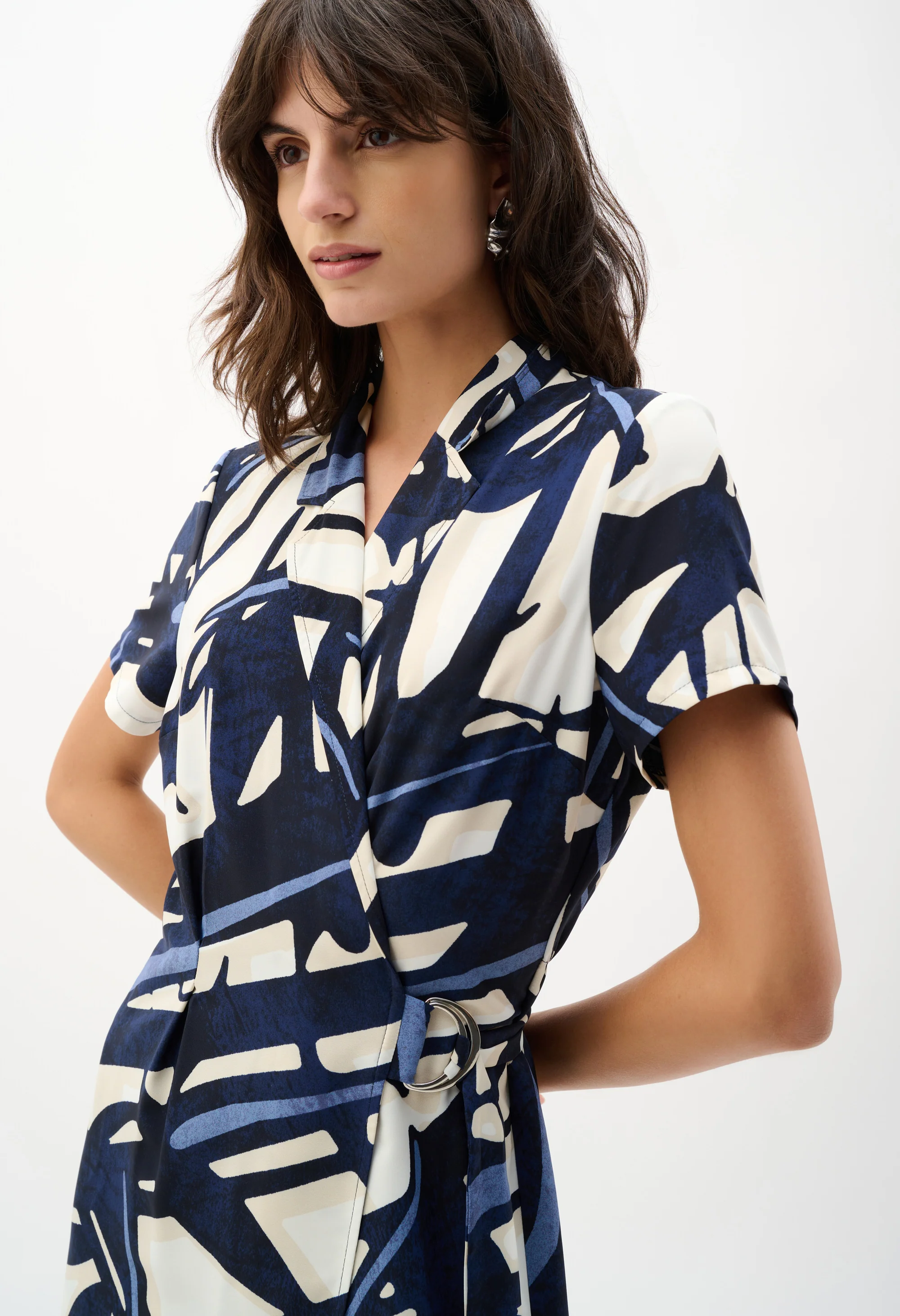 Midi Wrap Belted Dress - Image 4