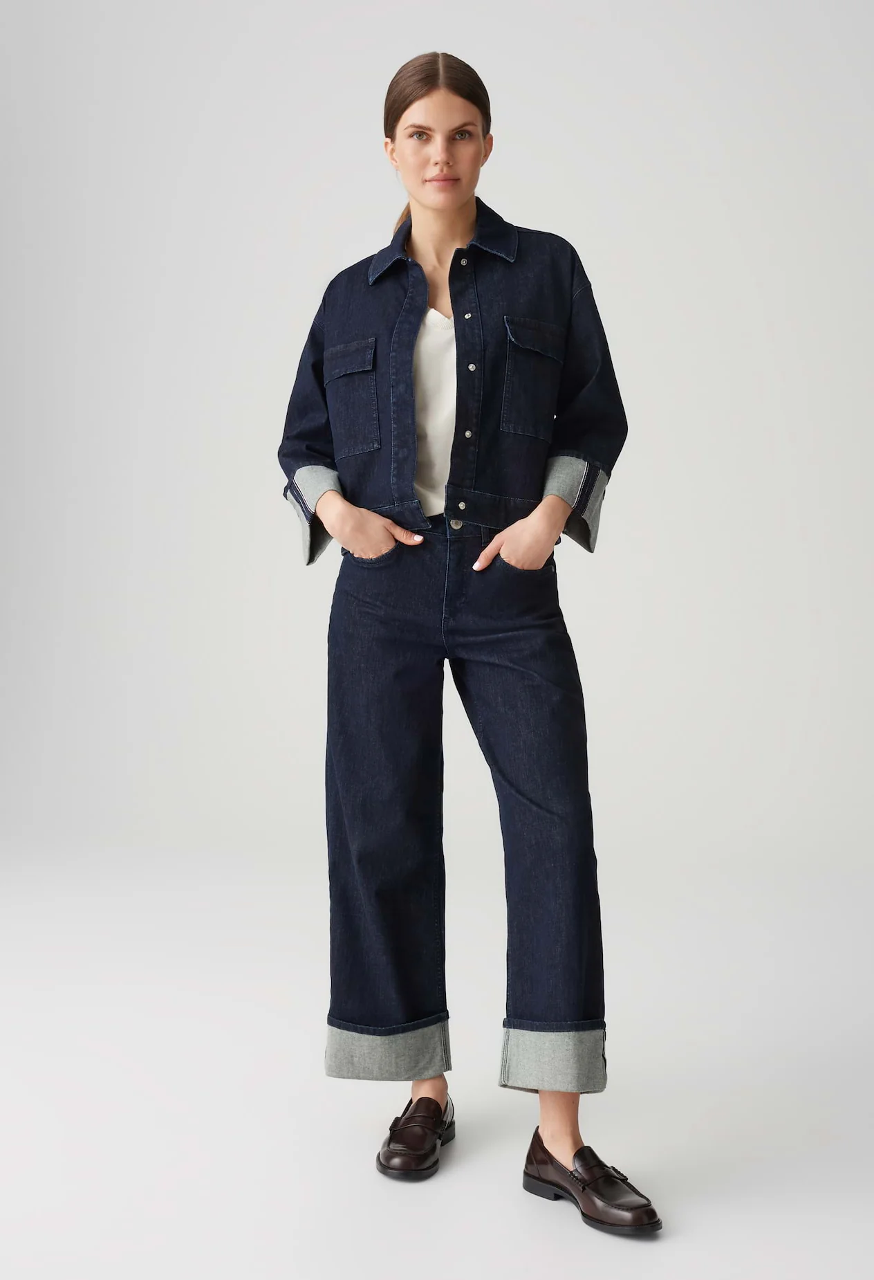 Miva Turn-Up Cropped Wide Jeans - Image 2