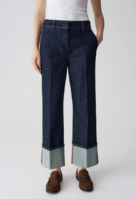 MOIRA CLEAN Wide Leg Jeans with XL Cuff - Image 2