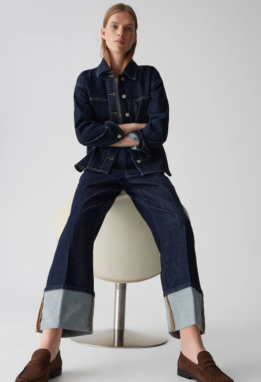 MOIRA CLEAN Wide Leg Jeans with XL Cuff - Image 3
