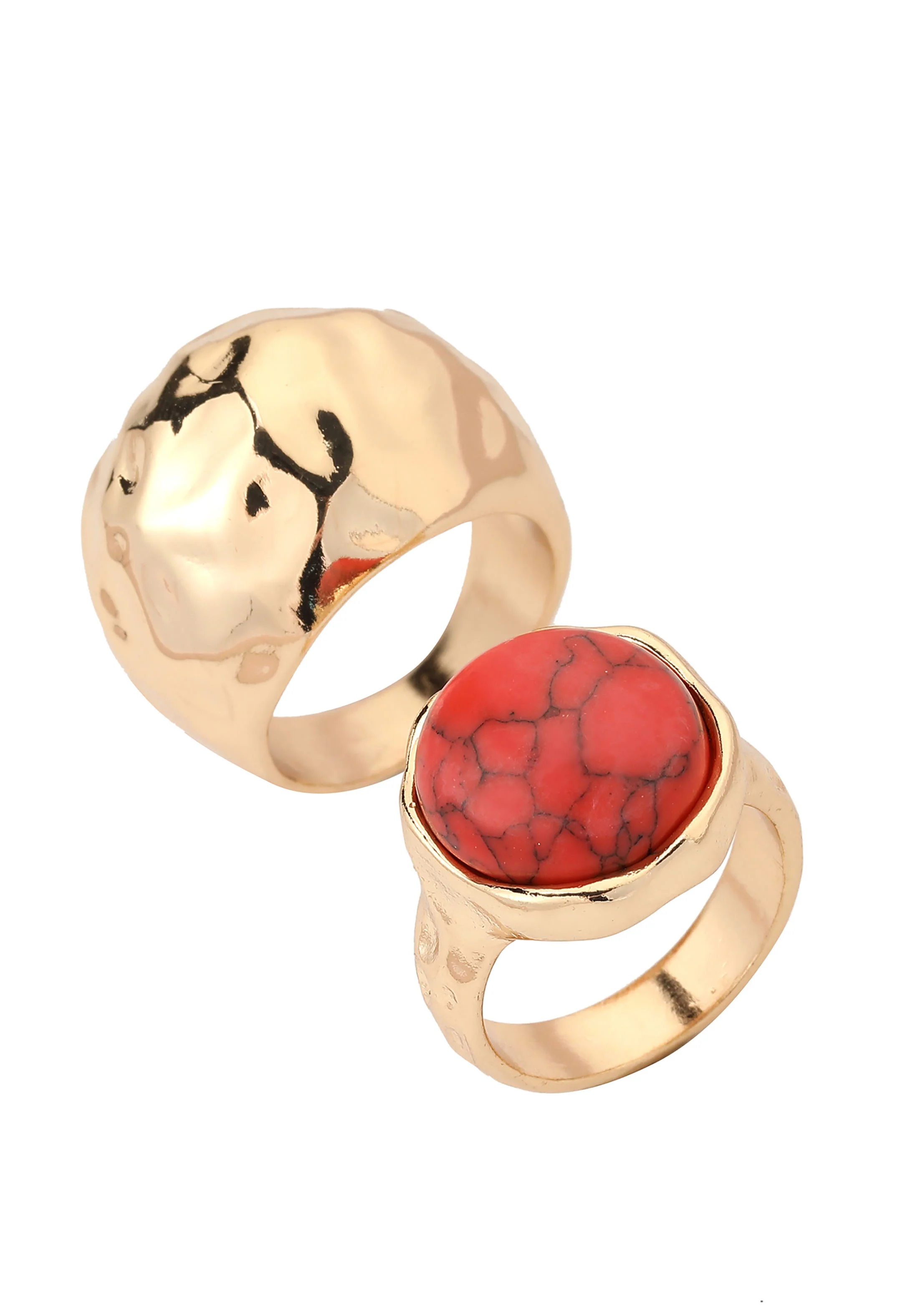 Molten Red Stone Ring Set - Image 2
