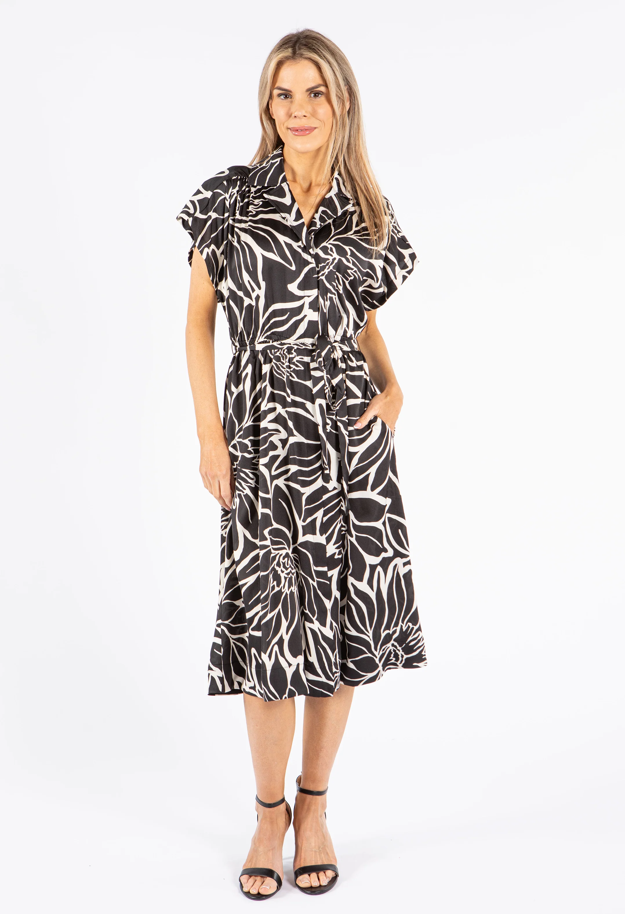 Monochrome Floral Dress - Image 4