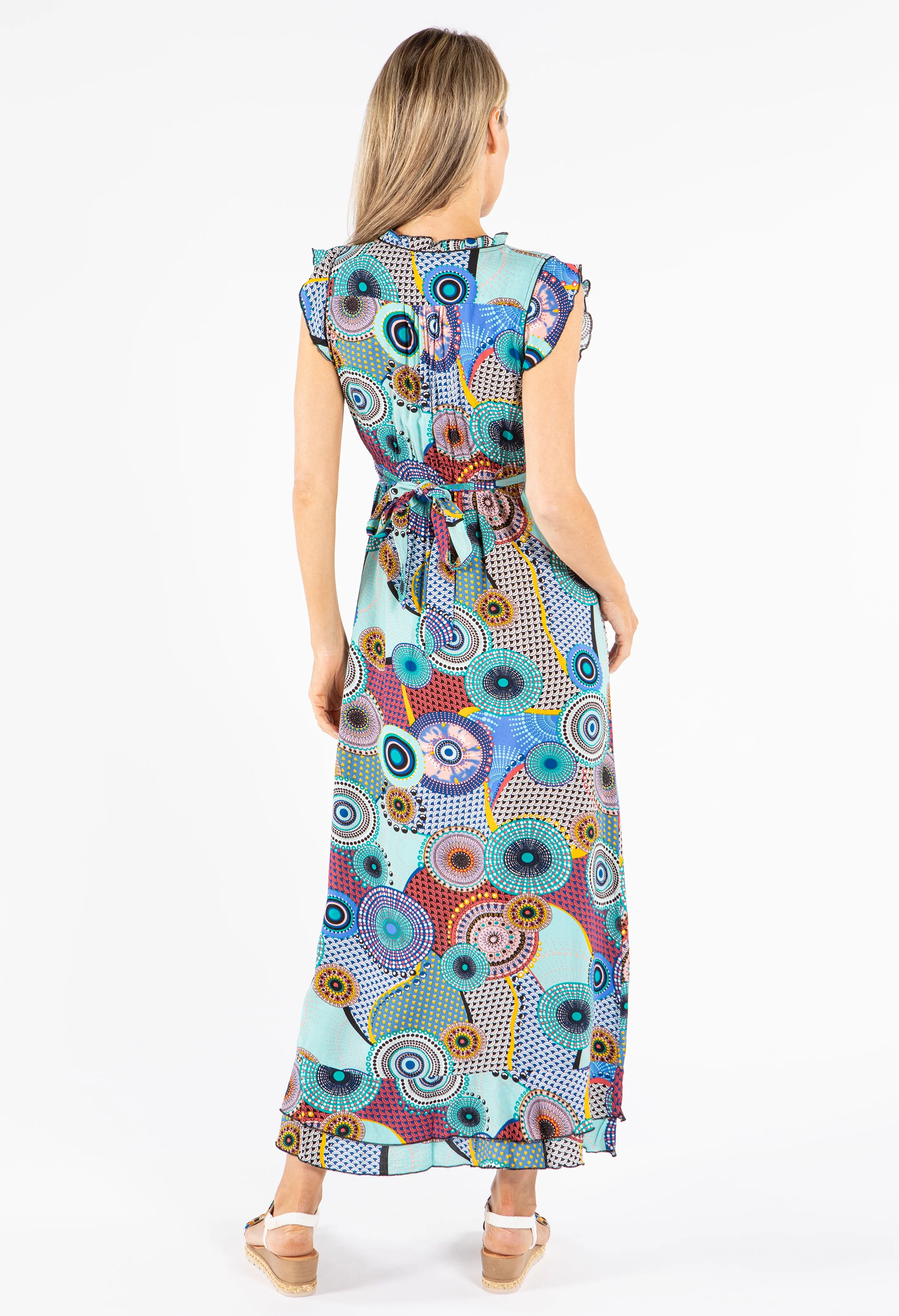 Mosaic Print Sleeveless Dress - Image 6