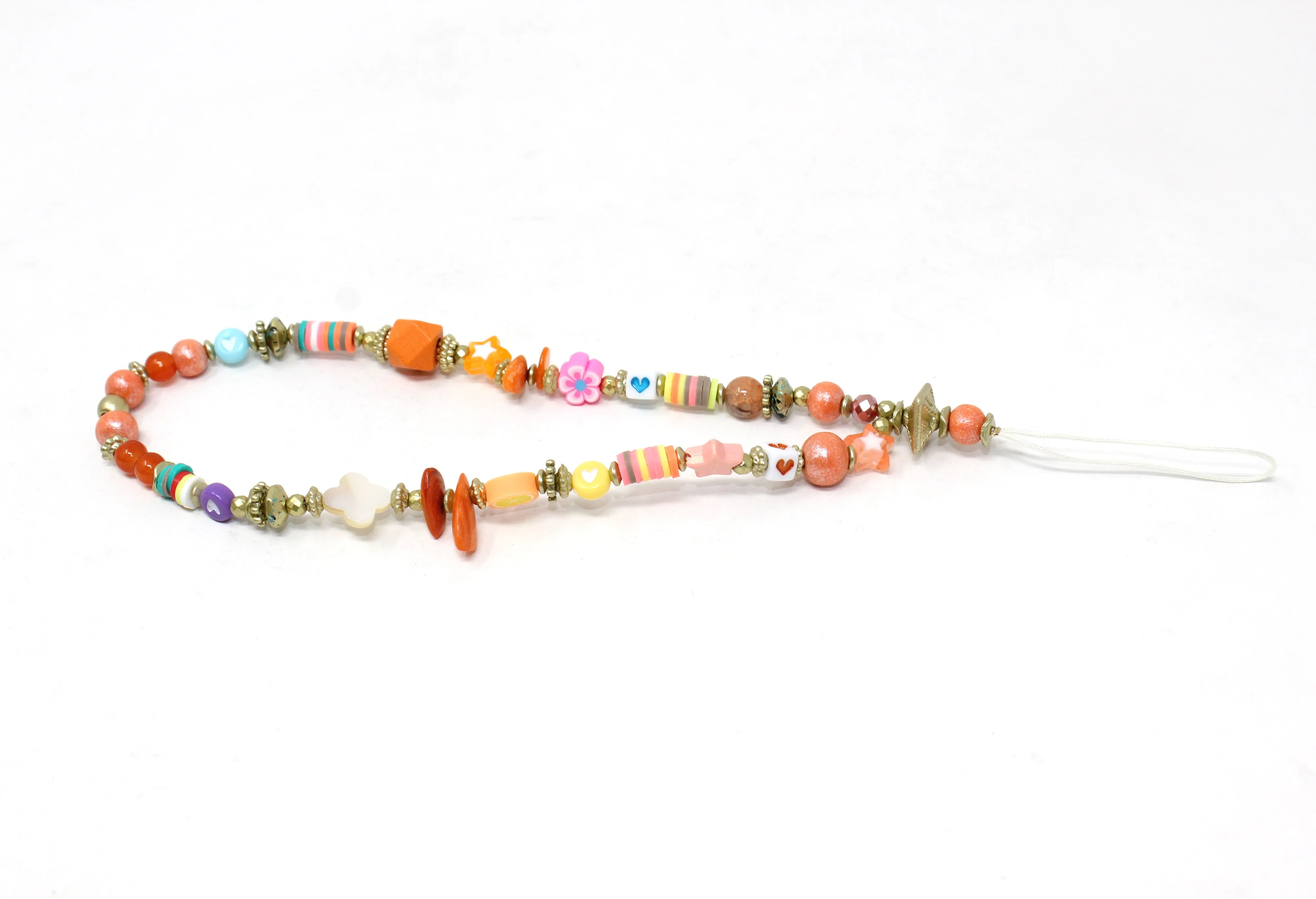 Multicoloured bead phone charm - Image 5