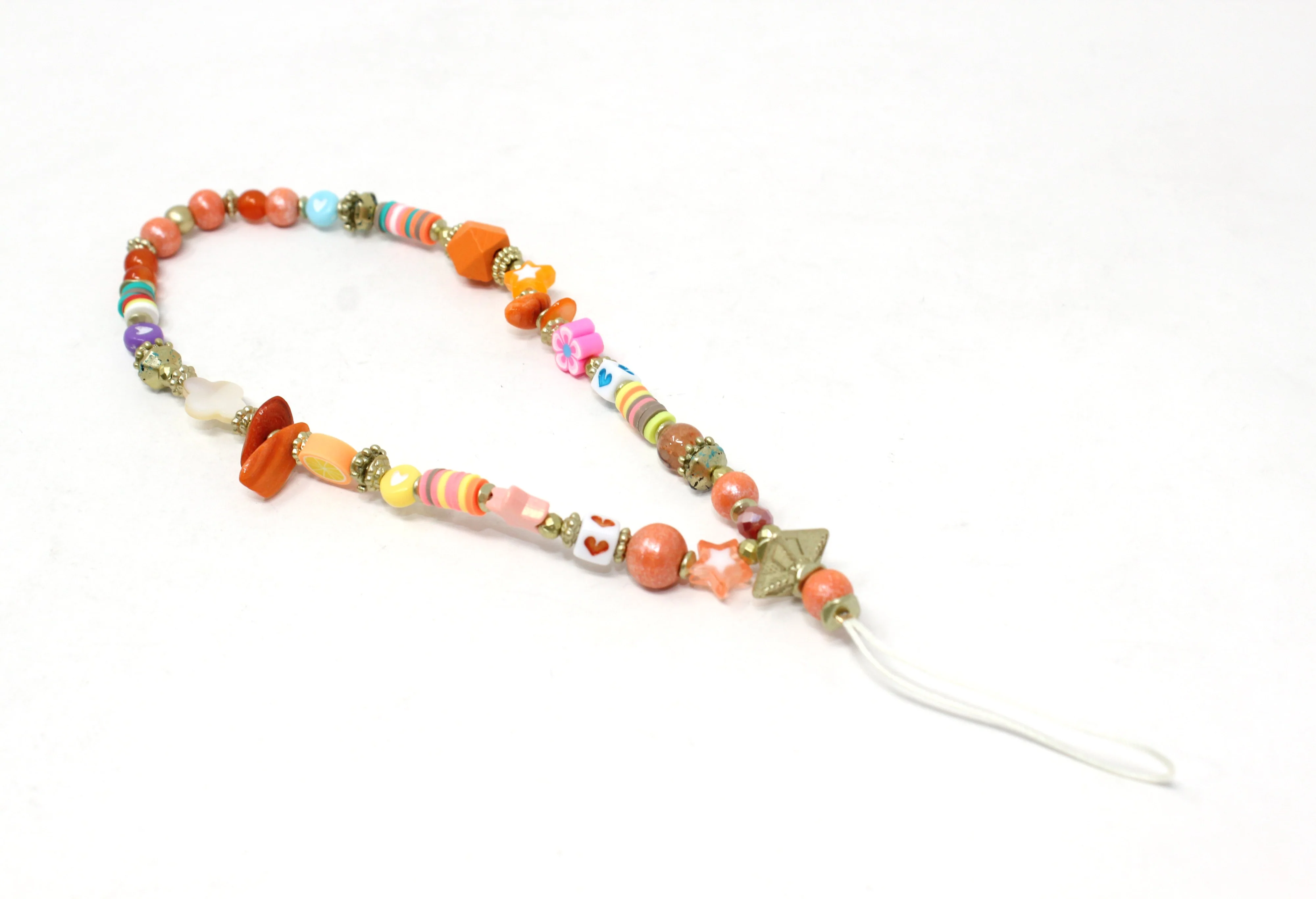 Multicoloured bead phone charm - Image 6
