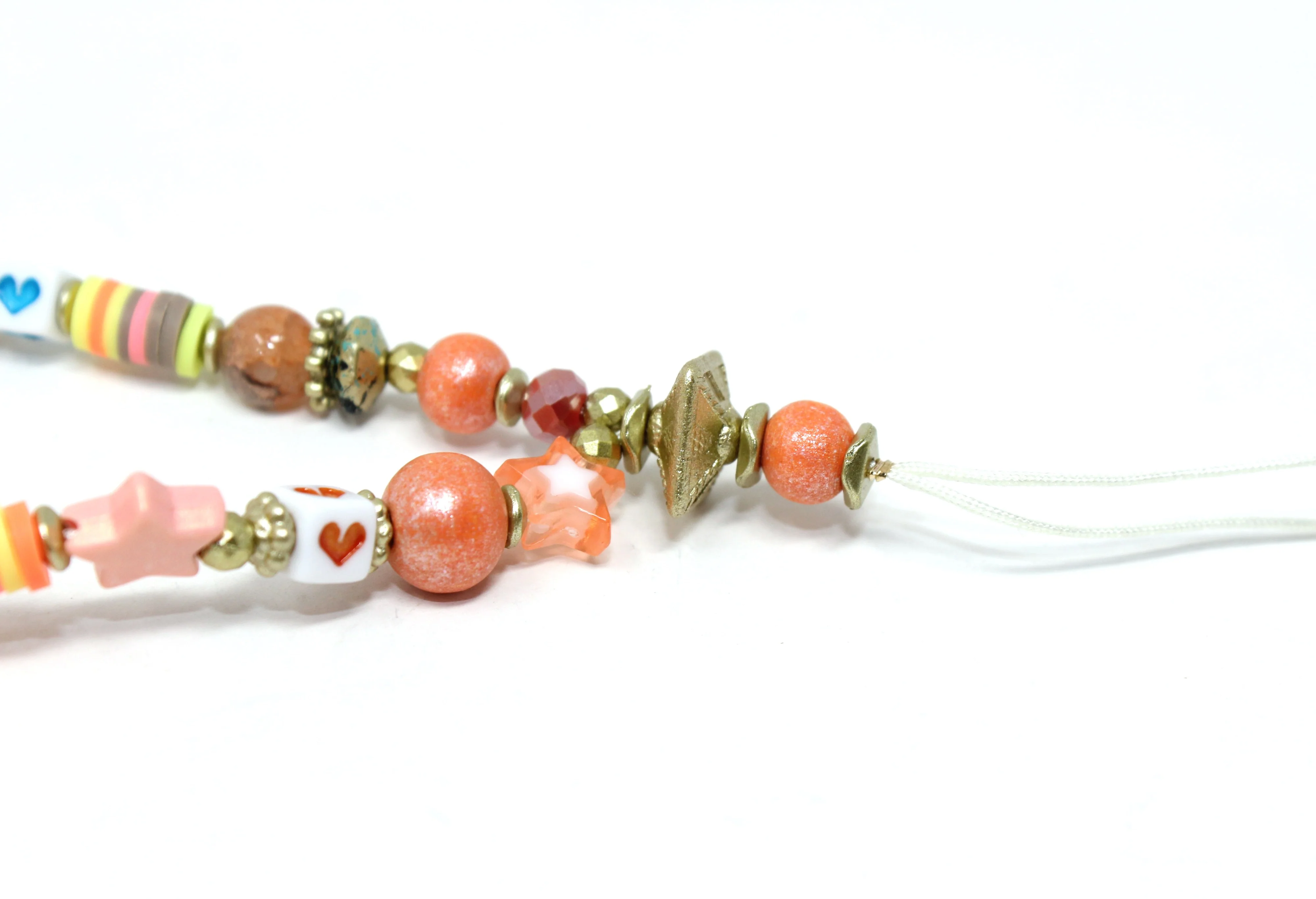 Multicoloured bead phone charm - Image 7
