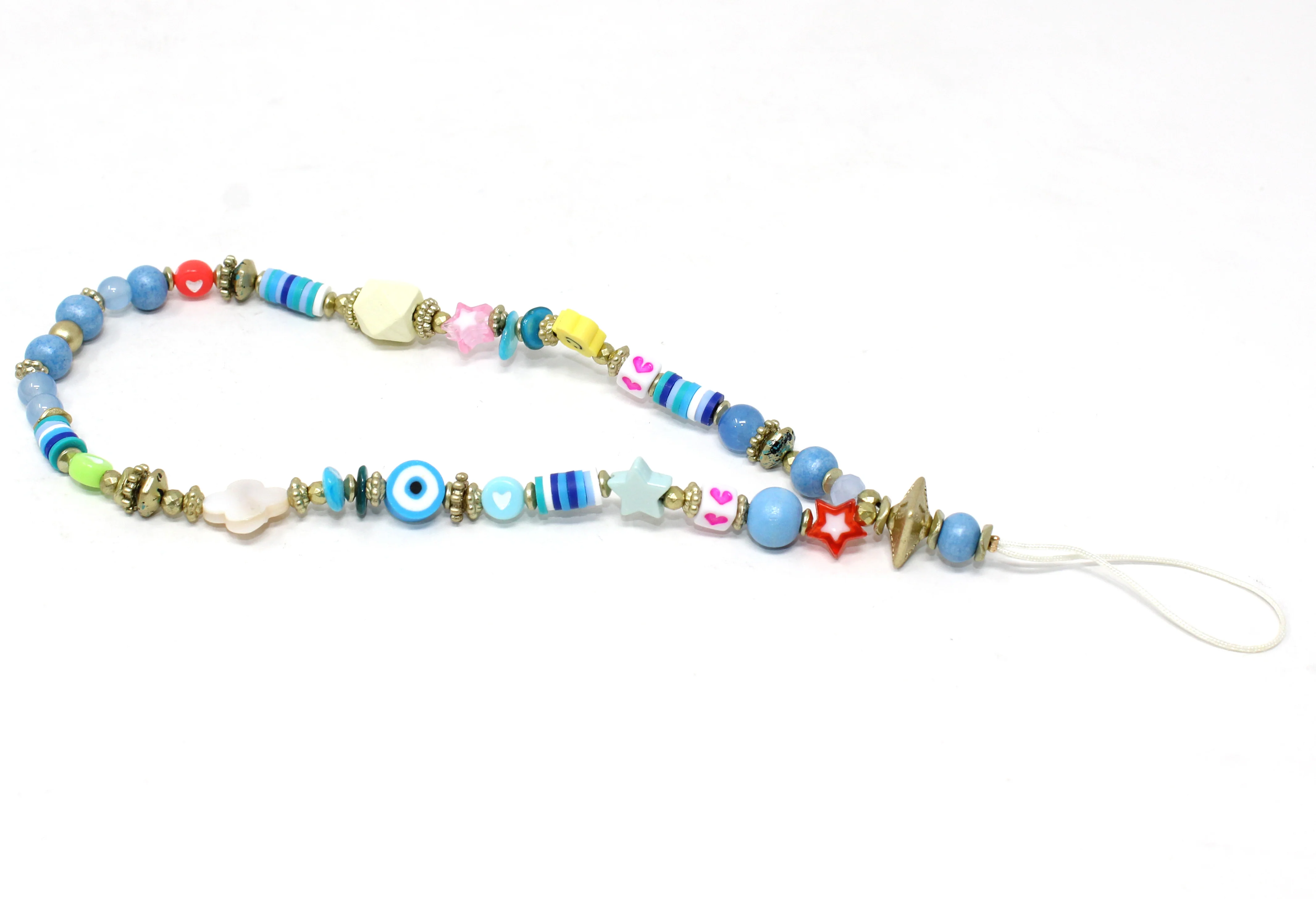 Multicoloured bead phone charm - Image 9
