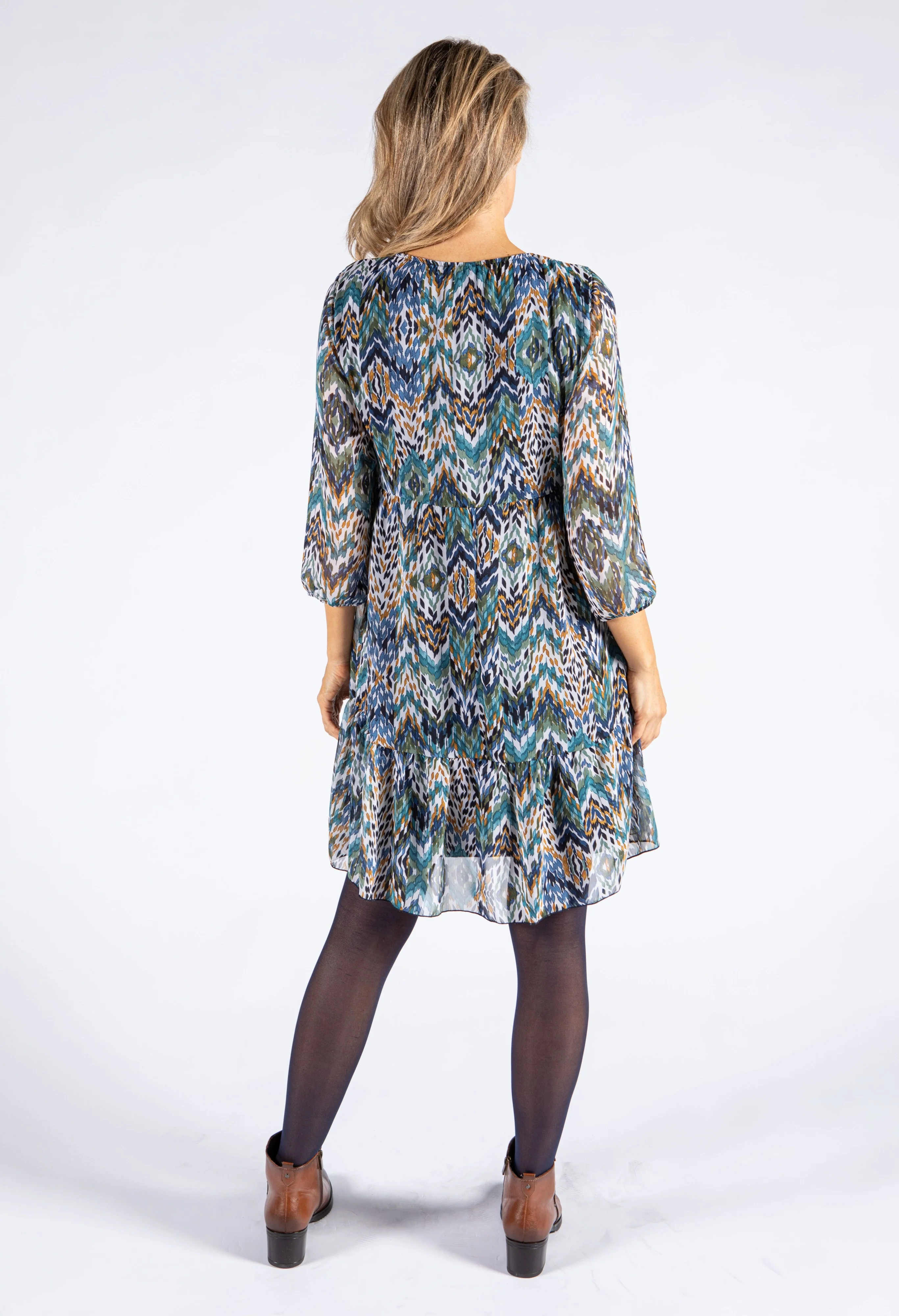 Natural Geo Print Dress - Image 4