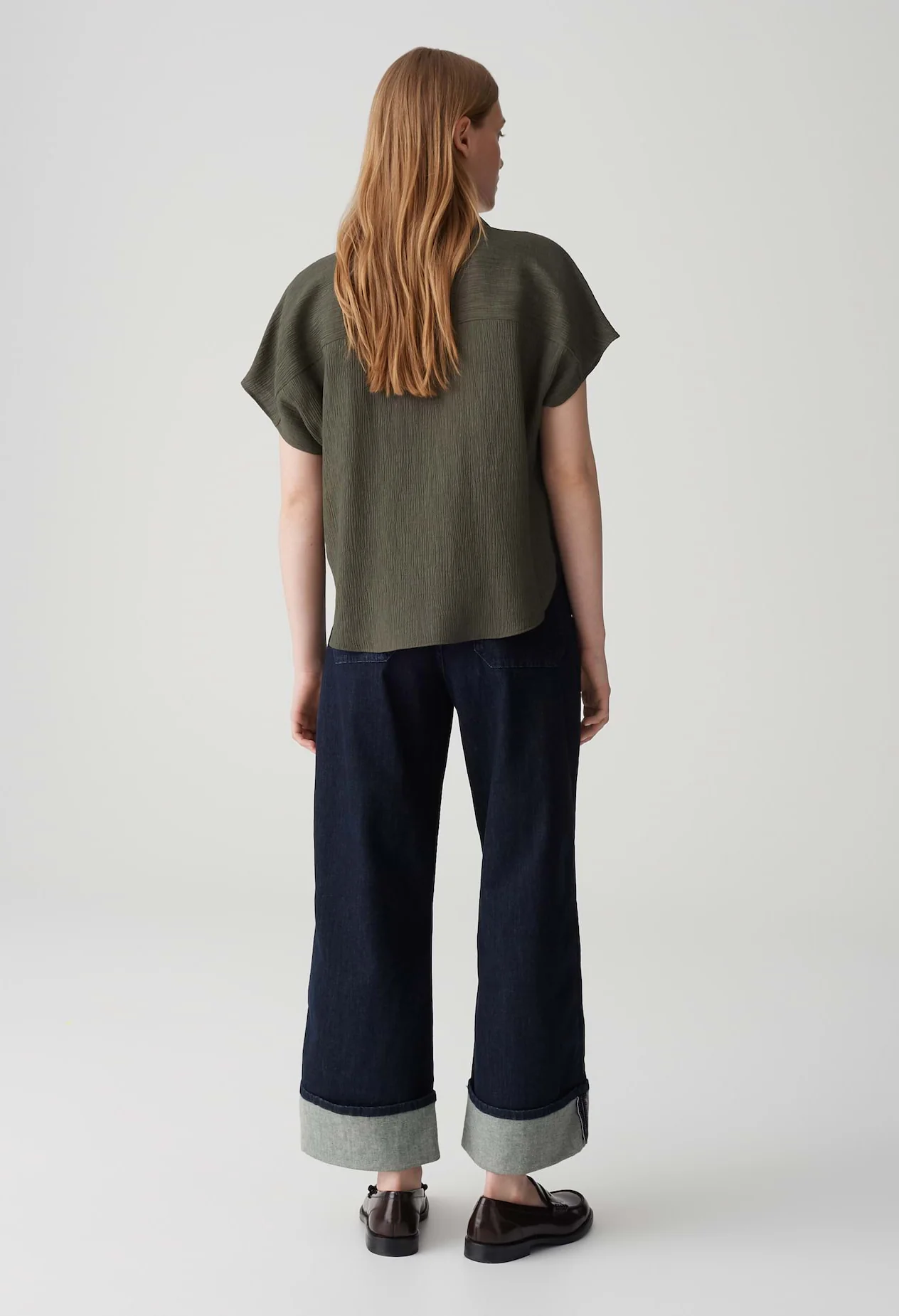 Fasinga Loose shirt blouse with crinkle structure - Image 2