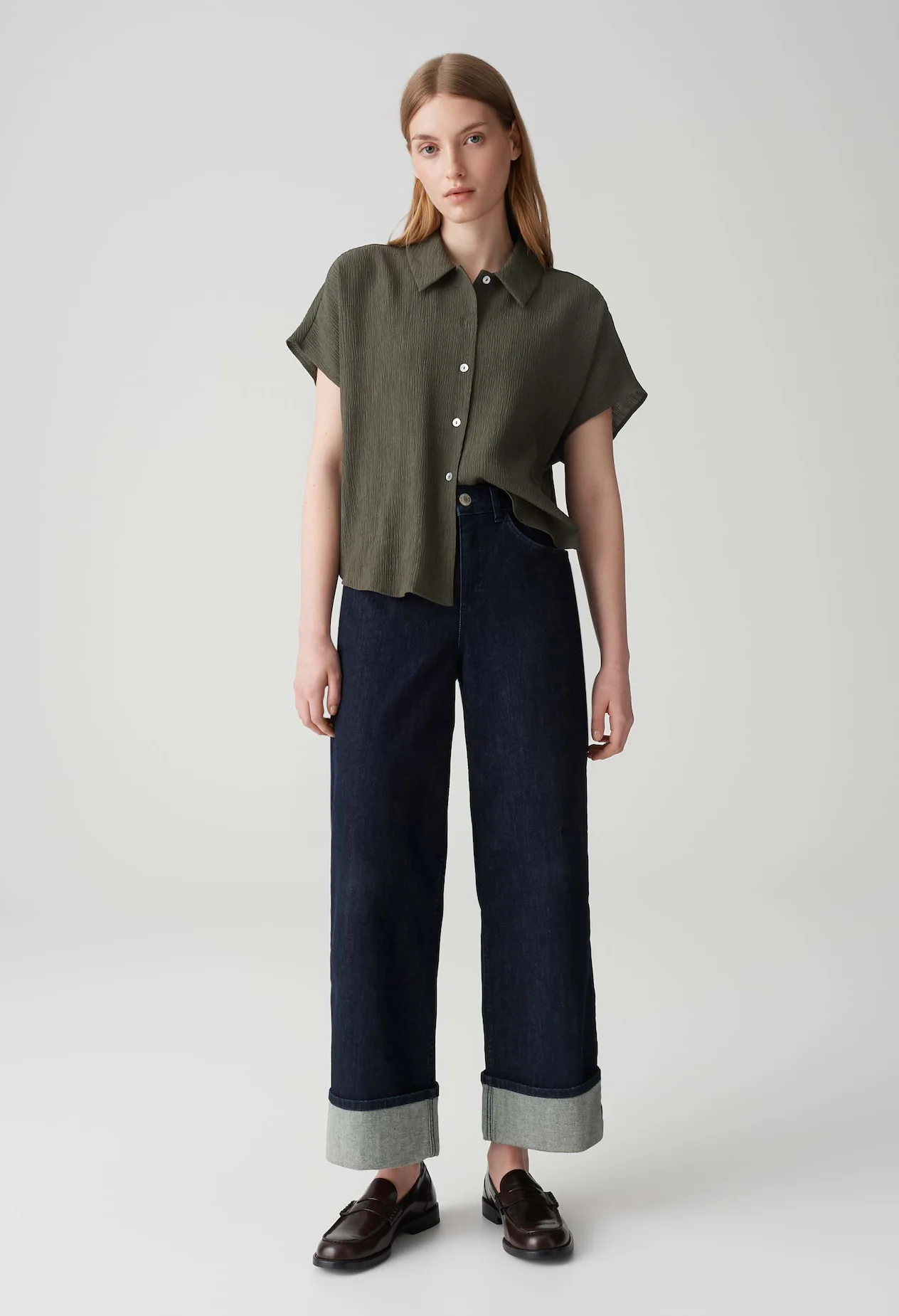 Fasinga Loose shirt blouse with crinkle structure - Image 6