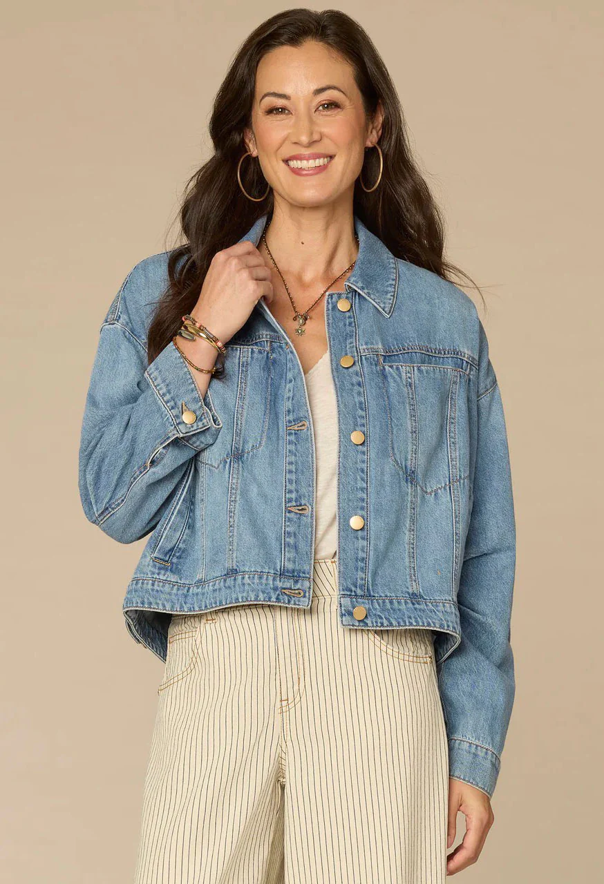 Oversized Barrel Sleeve Denim Jacket - Image 3