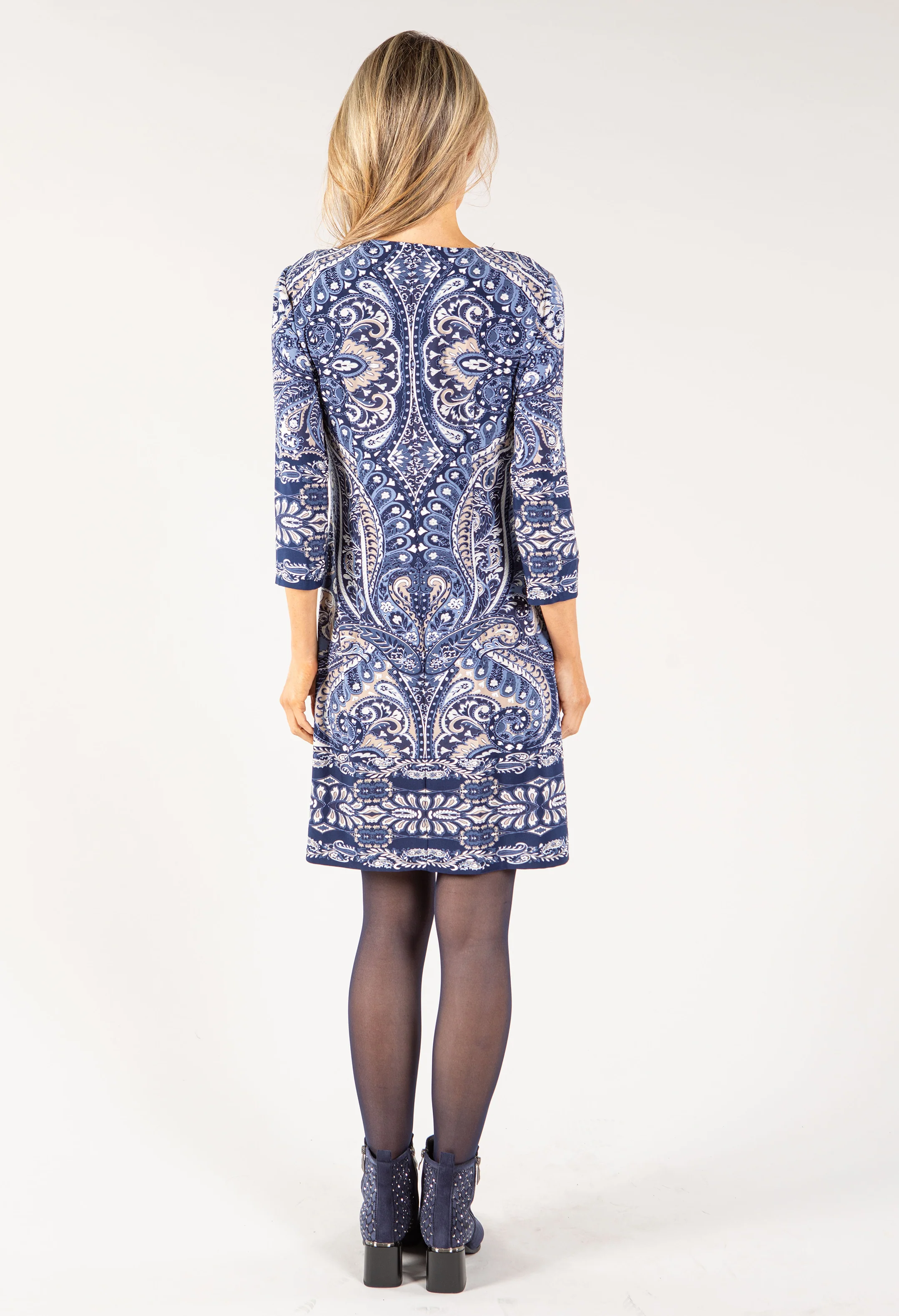 Paisley Print Keyhole Neckline Dress - Image 4