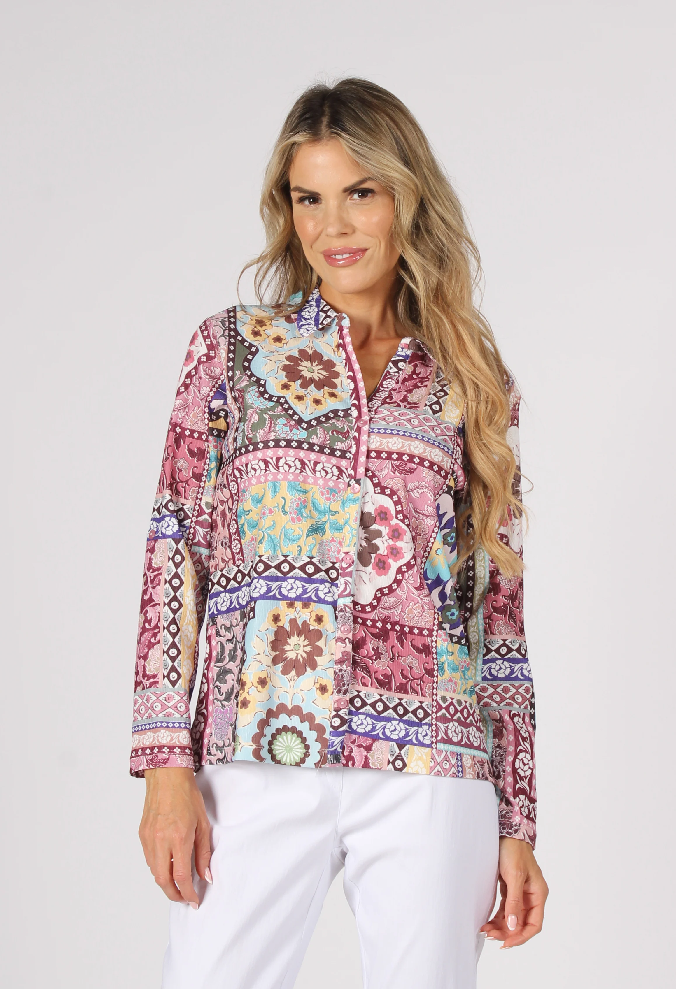 Patchwork Buttoned Up Top - Image 8