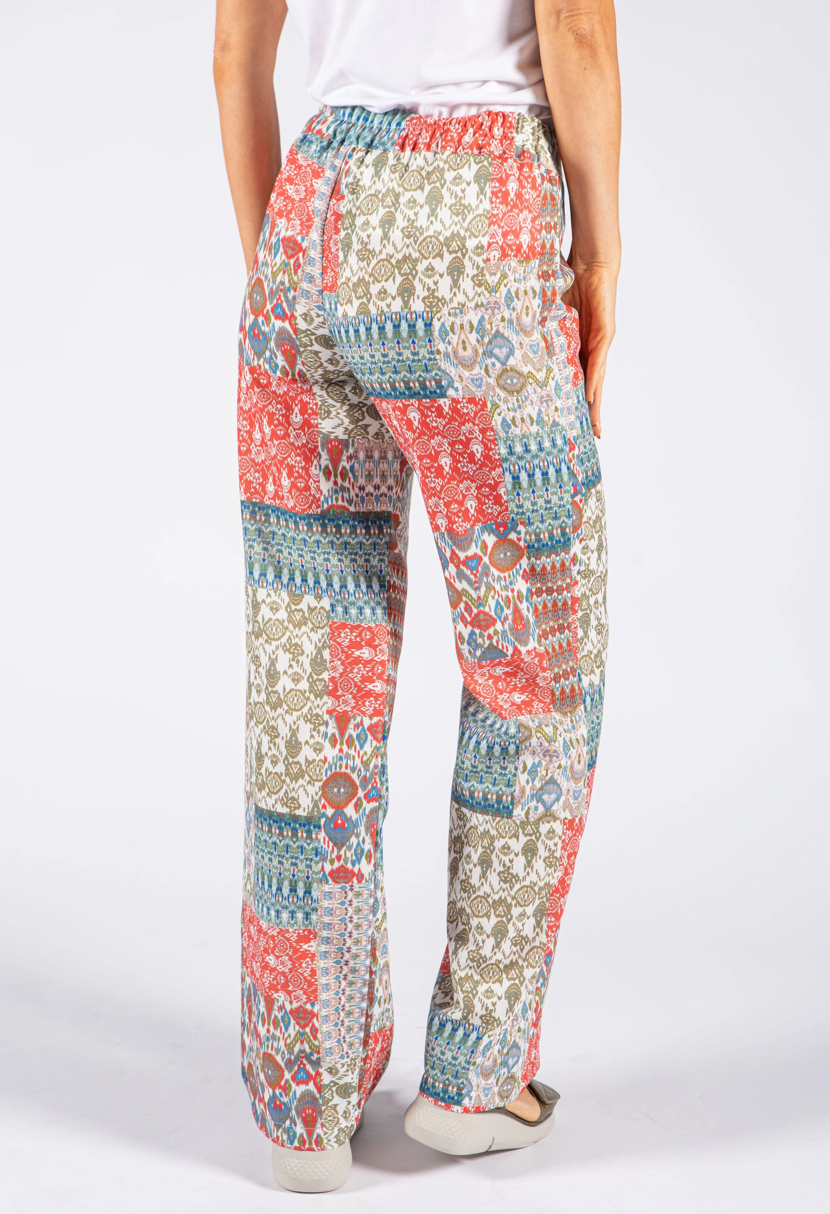 Patchwork Print Belted Trouser - Image 4