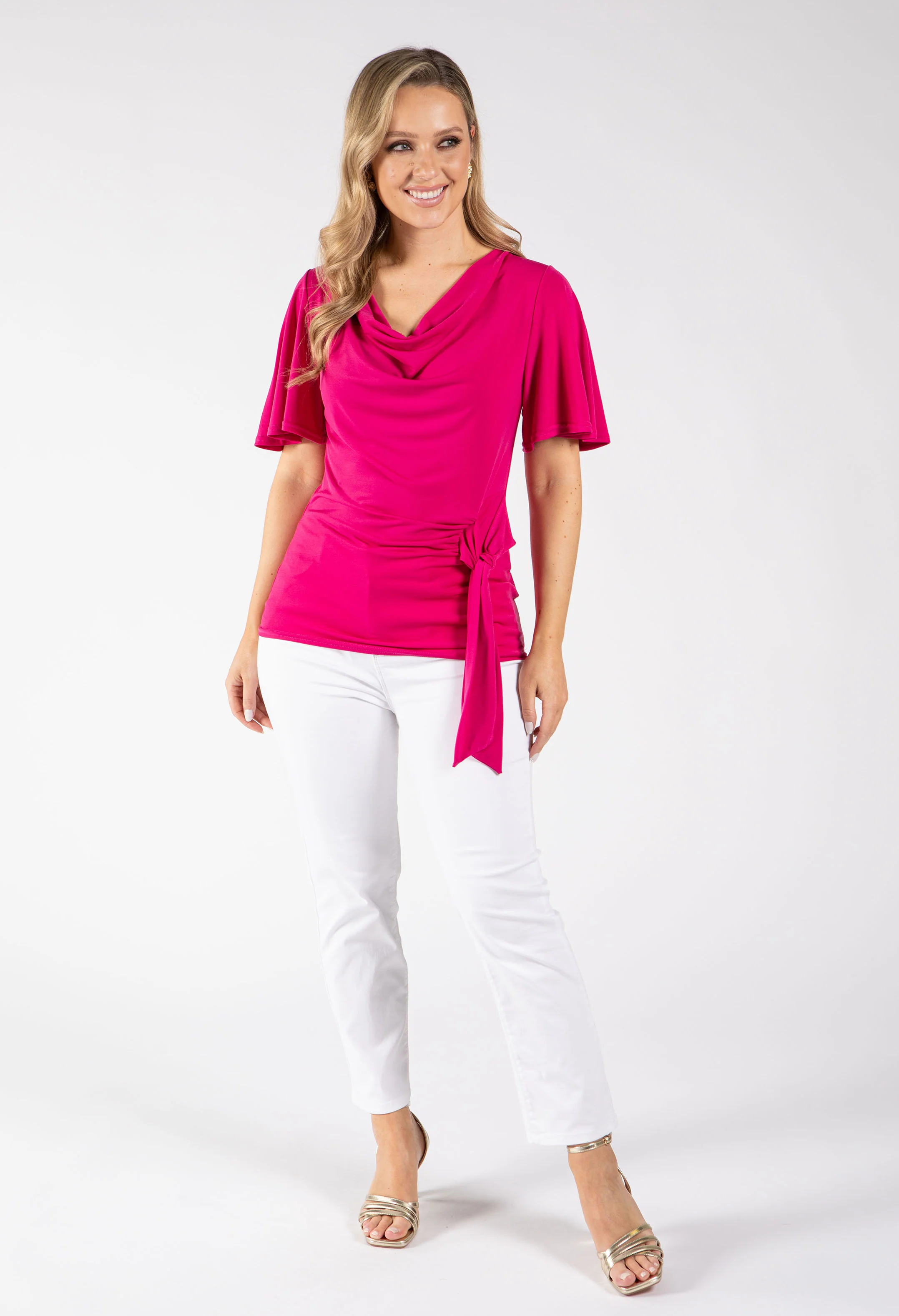 Peach Cowl Neck Top - Image 15