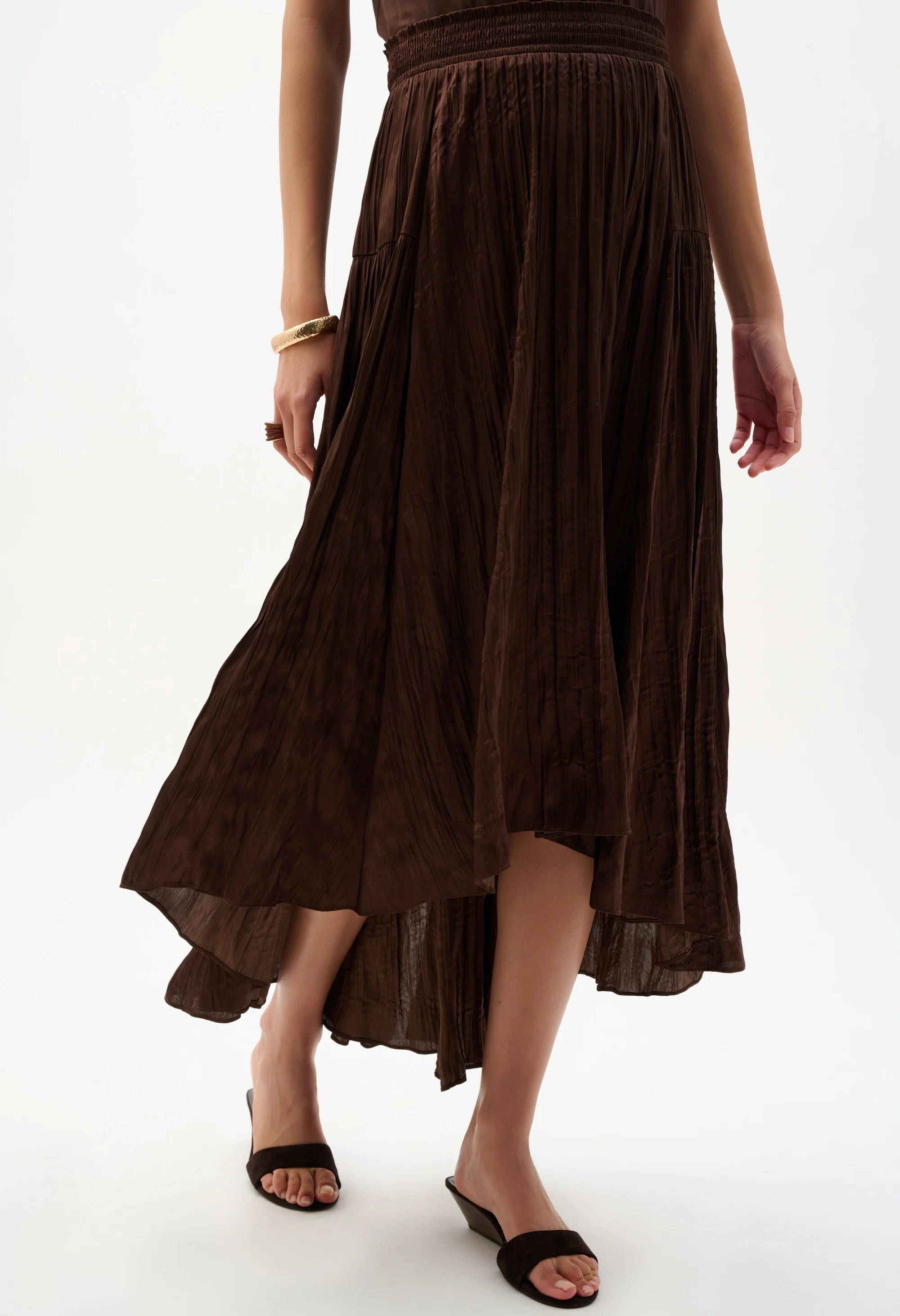 Pleated High-low A-line Skirt - Image 2