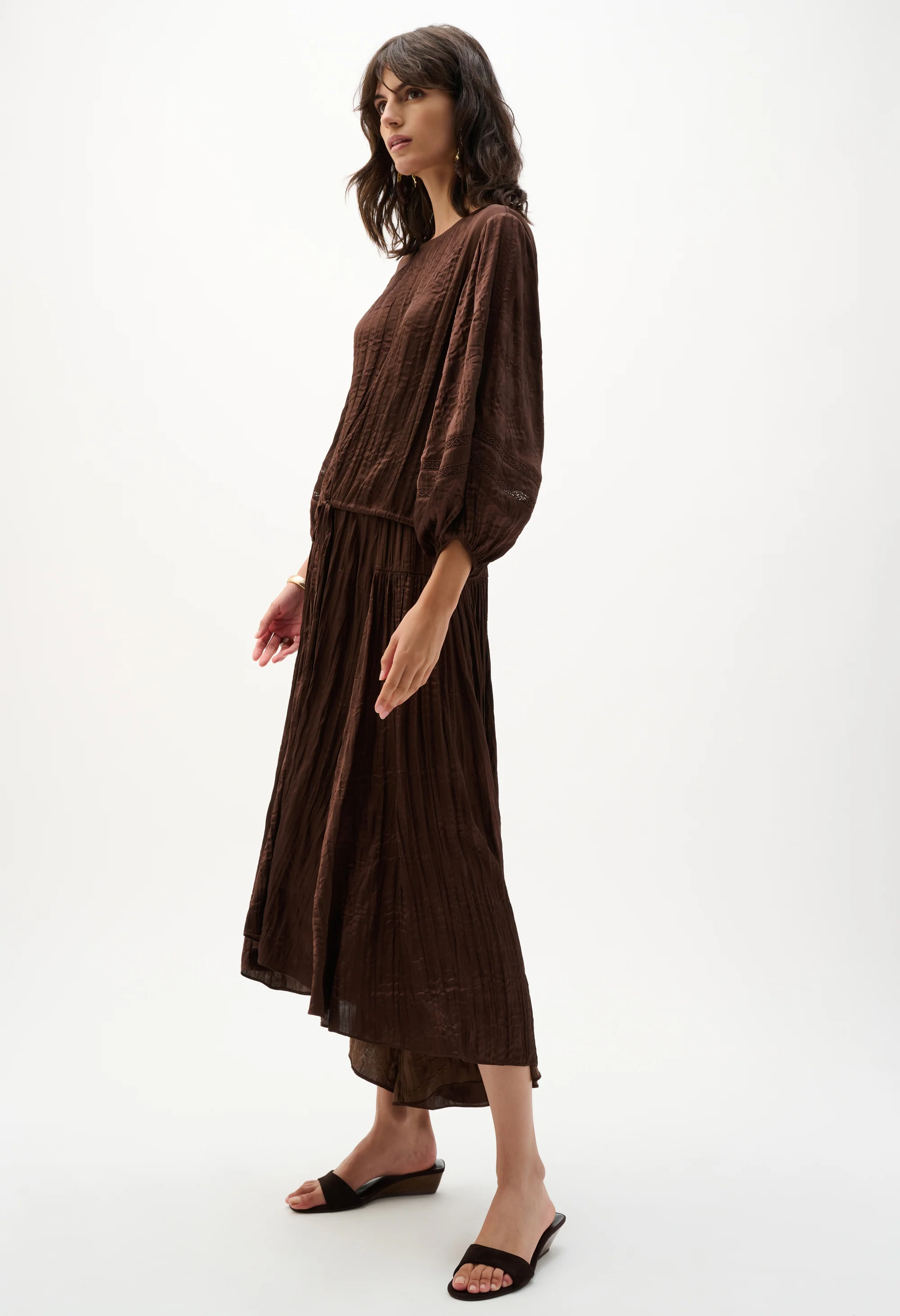Pleated High-low A-line Skirt - Image 5