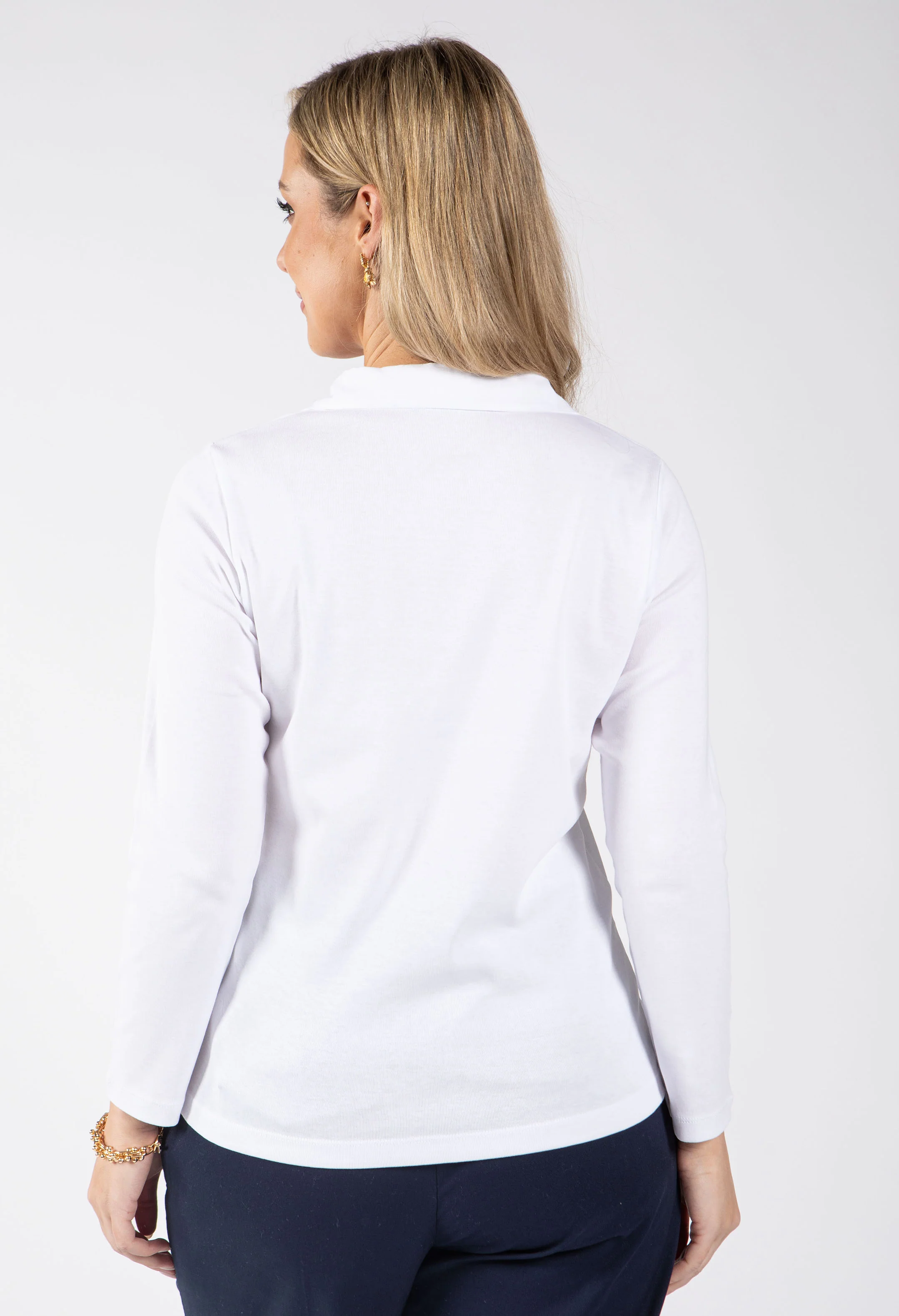 Pleated Shoulder Polo Top - Image 4
