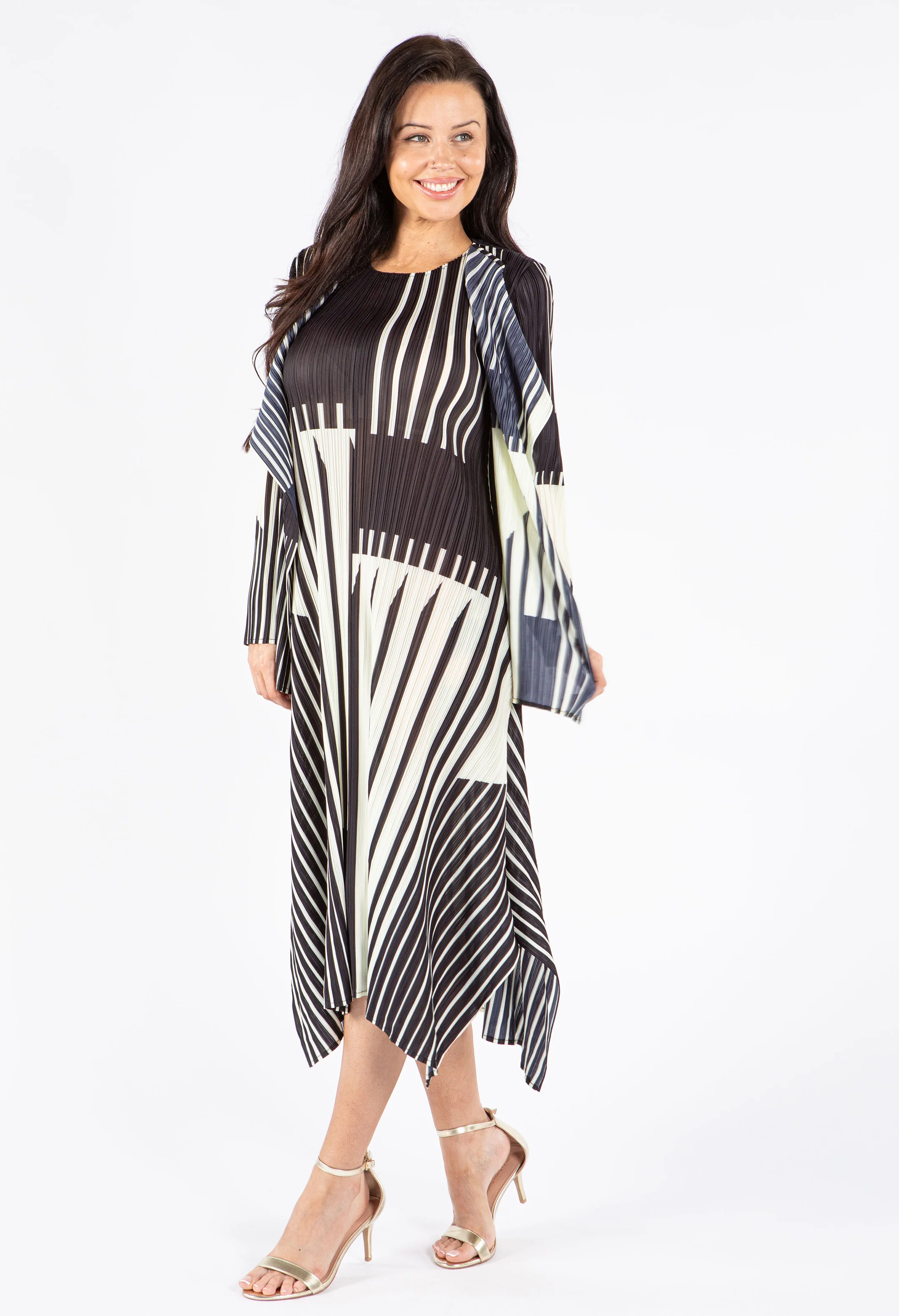 Pleated Stripe Open Jacket - Image 5