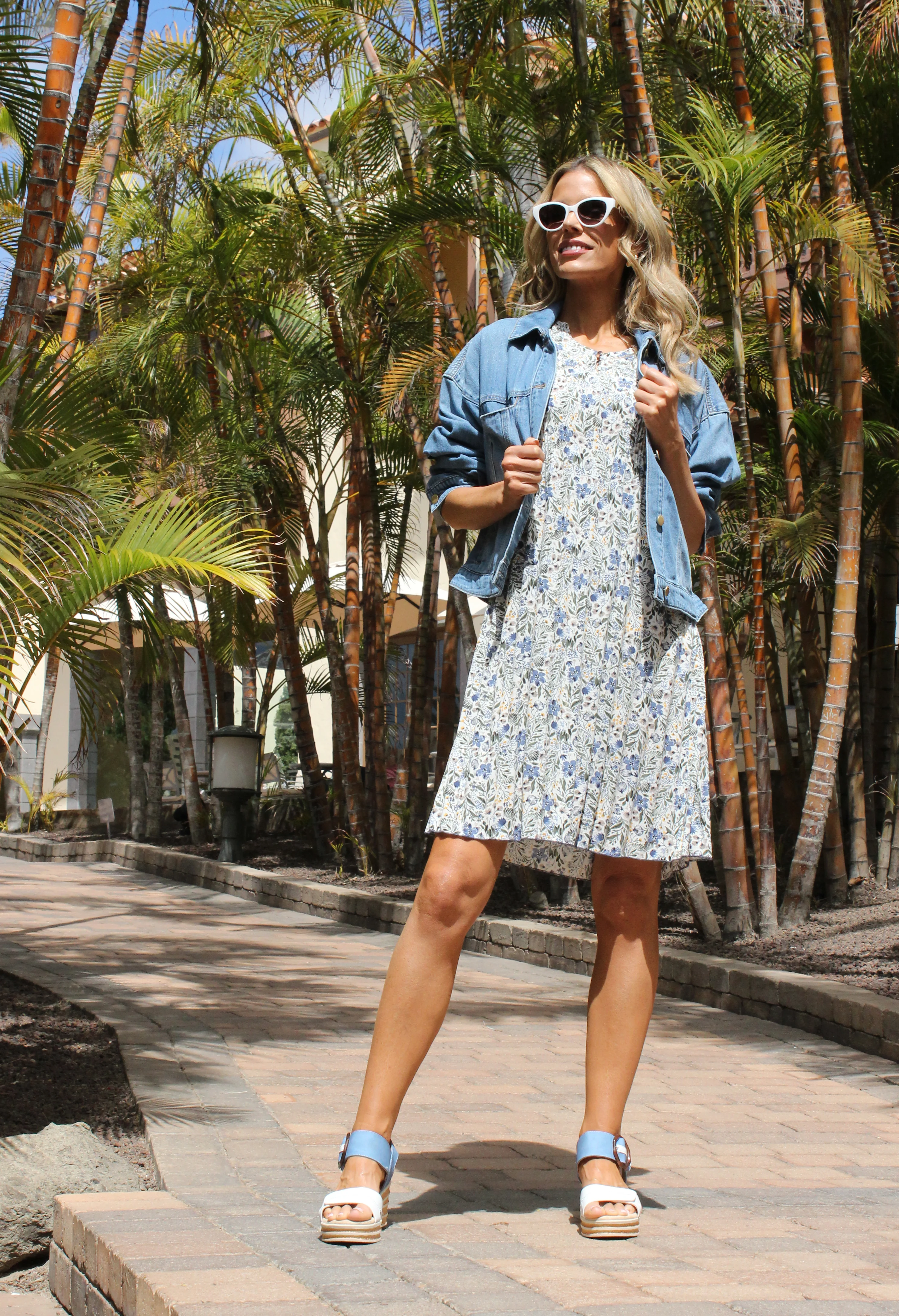 Plisse Pleated Floral Print Dress - Image 3