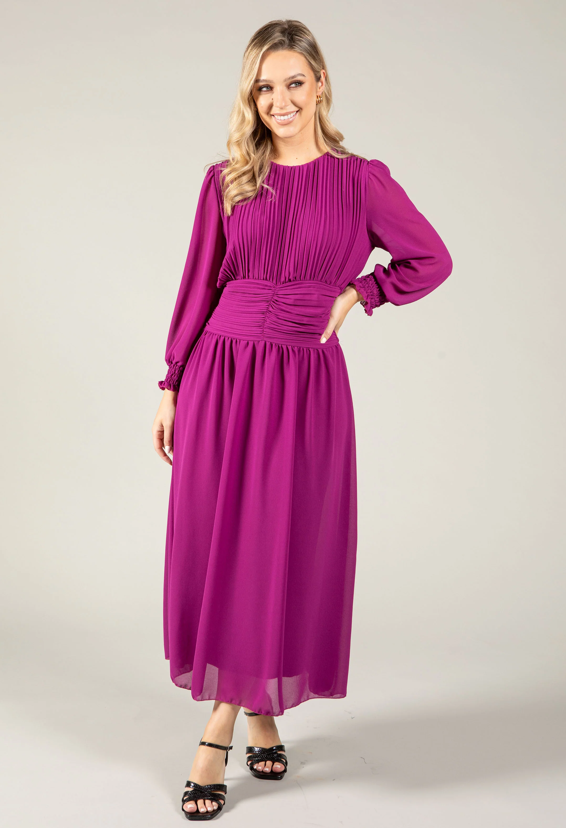 Plisse Pleated Midi Dress - Image 10